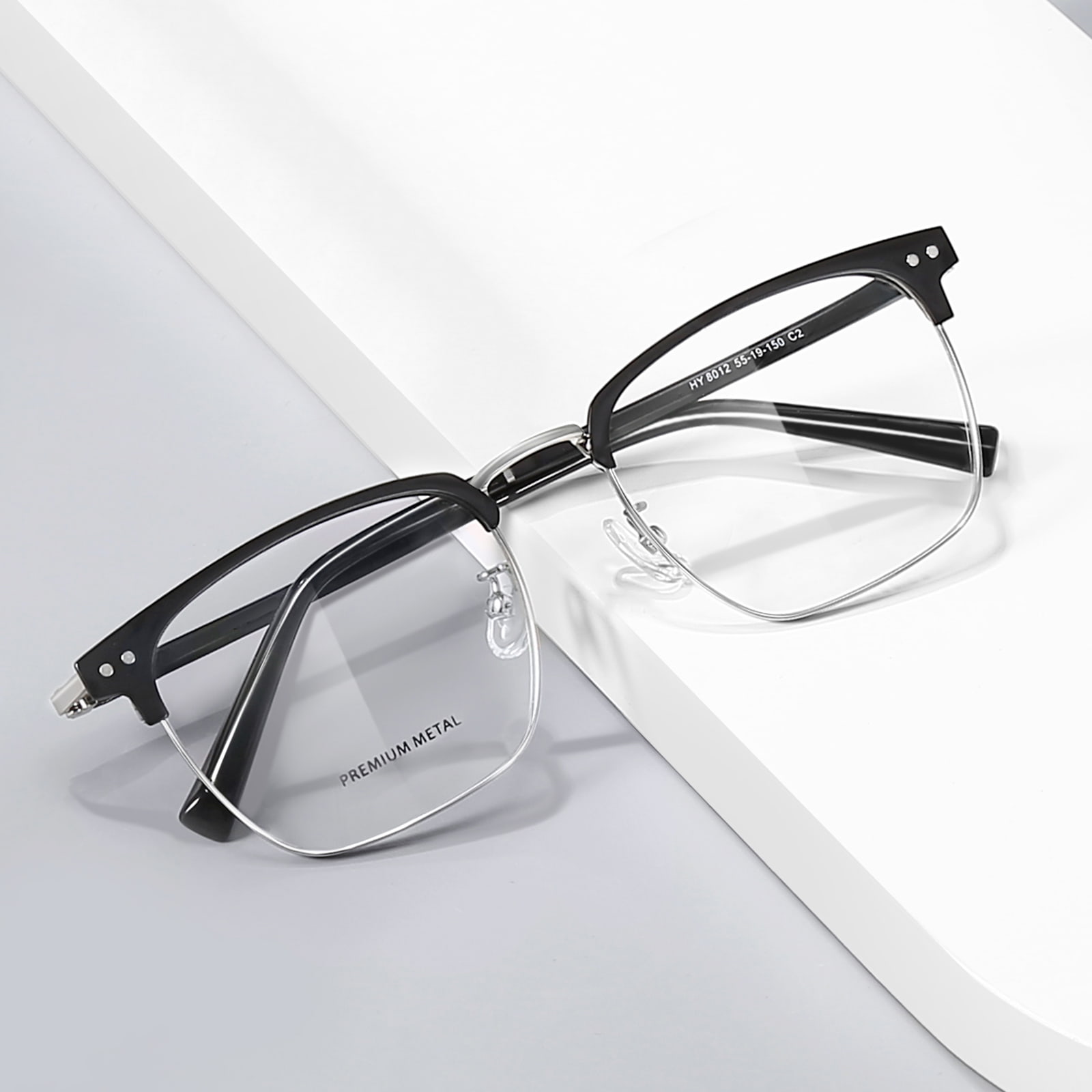8012 Ochelari minimalisti din aliaj cu presiune în nas