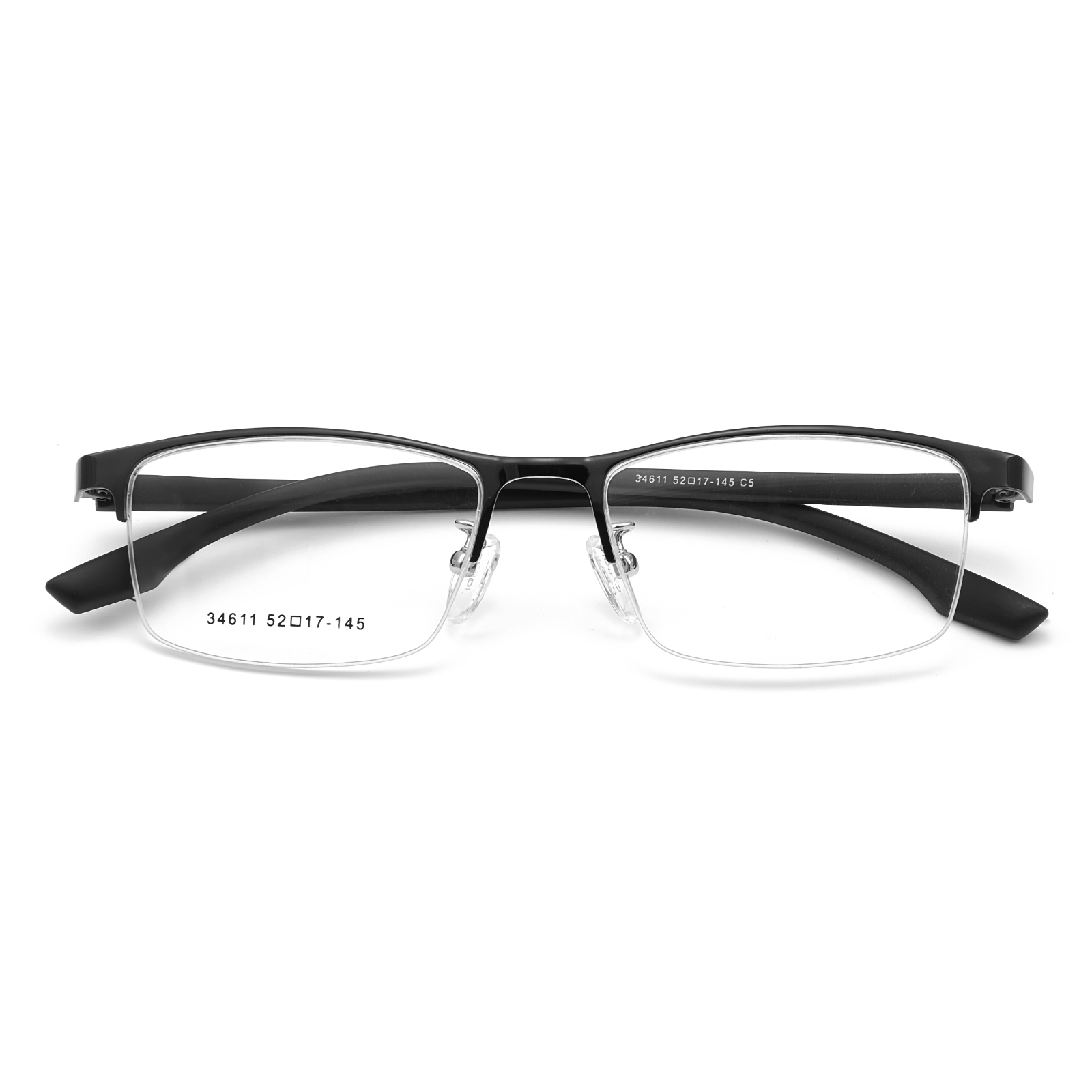 34611 Ochelari minimalisti din aliaj hipoalergenic cu jumătate de cadru