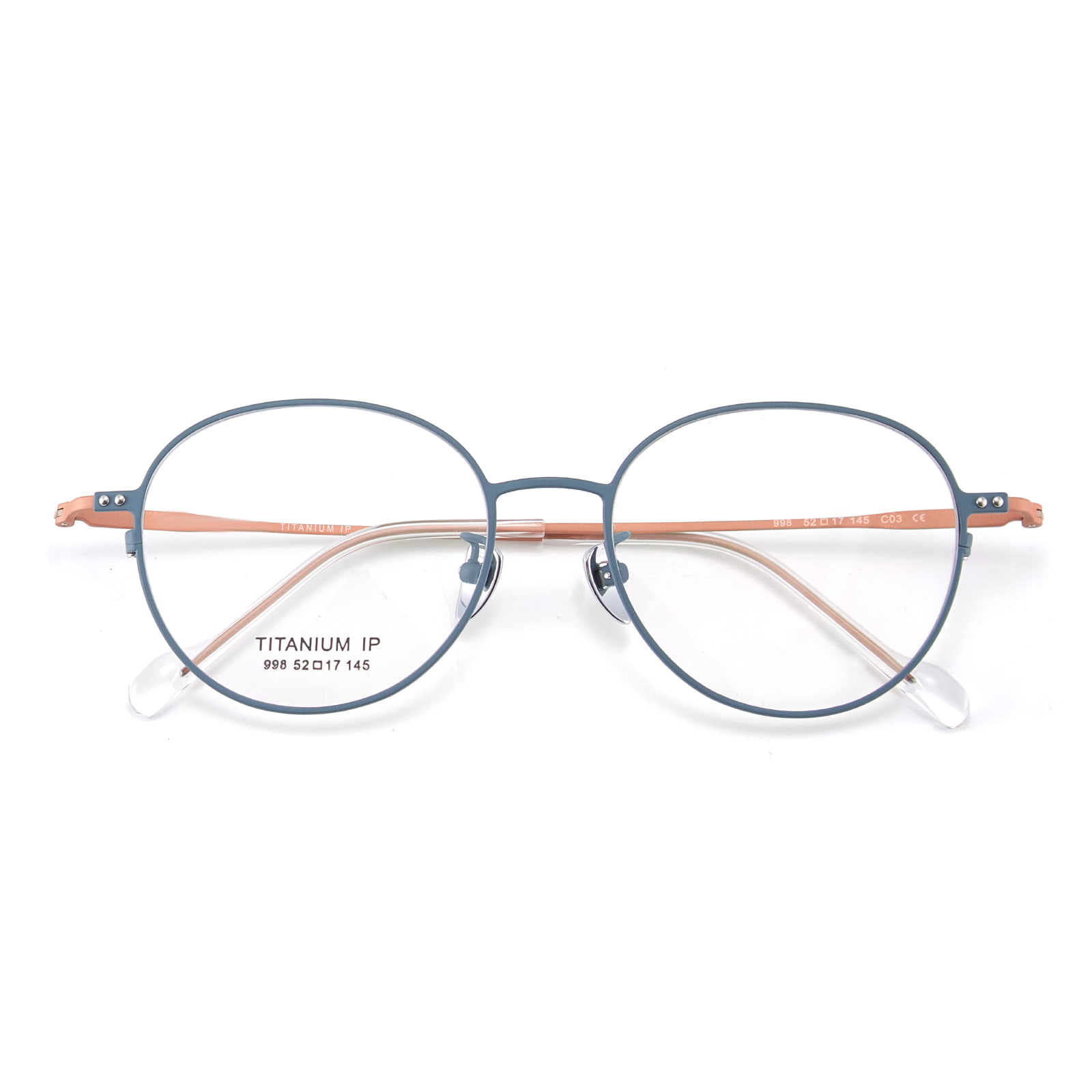 998 Cadru ultra-subțire Placă de cristal Capac pentru picioare Ochelari din titan pur