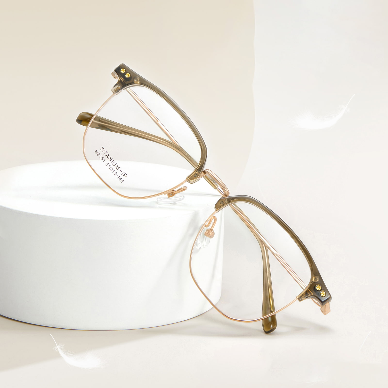 Ochelari M8151 Square Circle ușoare din titan β