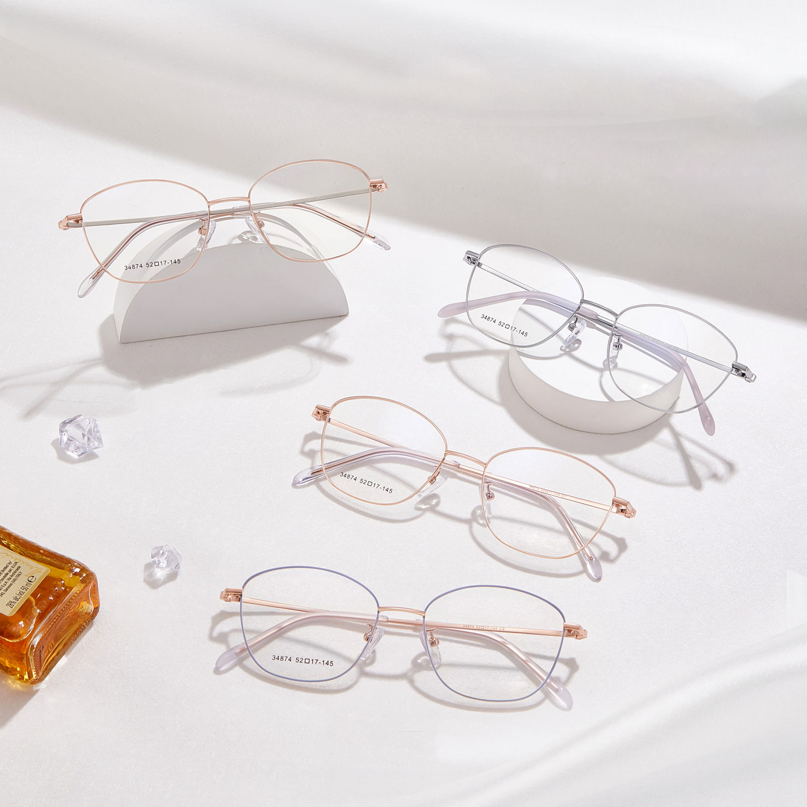 34874 Ochelari retro din aliaj subțiri