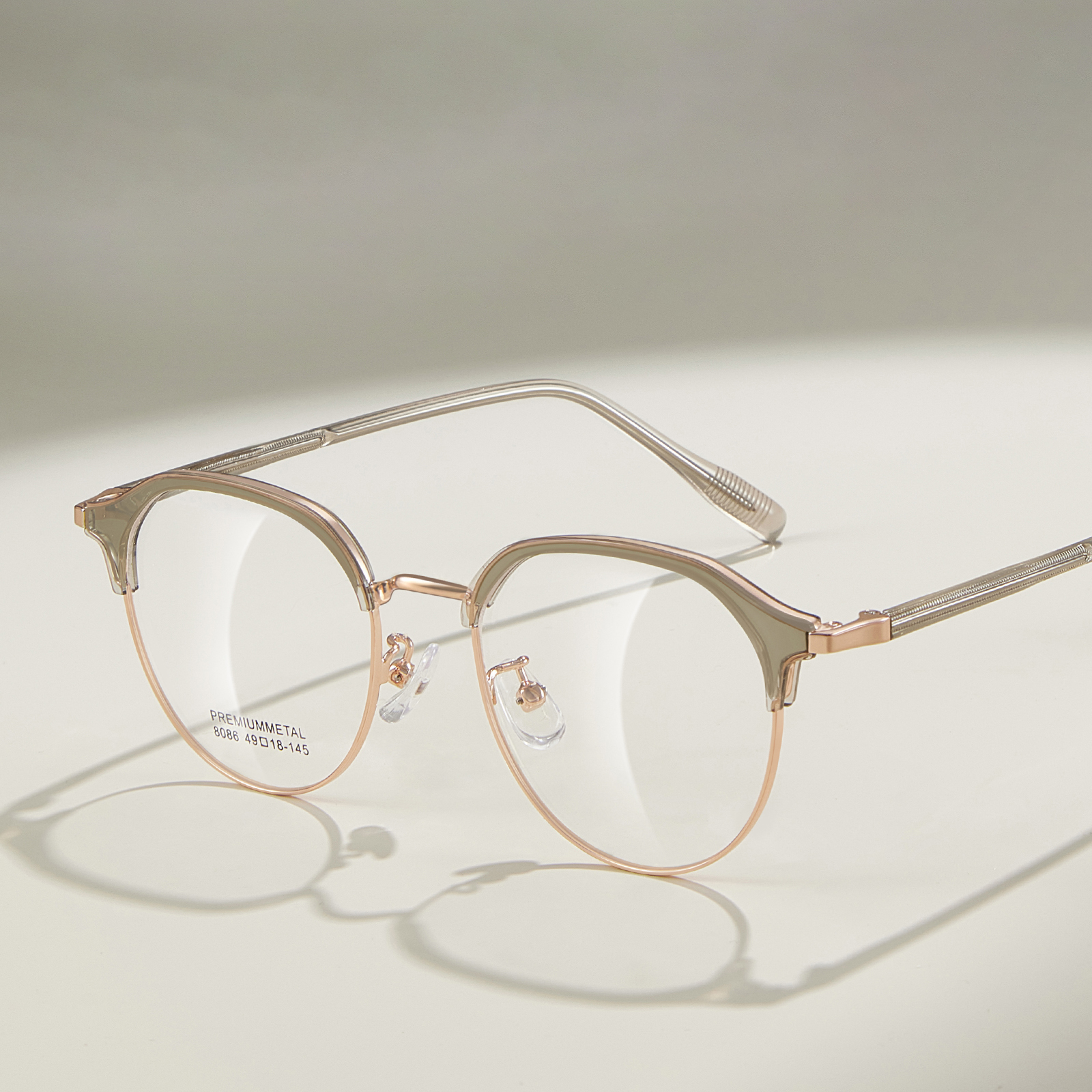 8086 Ochelari de lectură zilnic cu cadru oval din aliaj