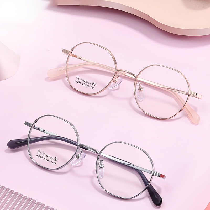 34286 Ochelari casual din aliaj poligonal