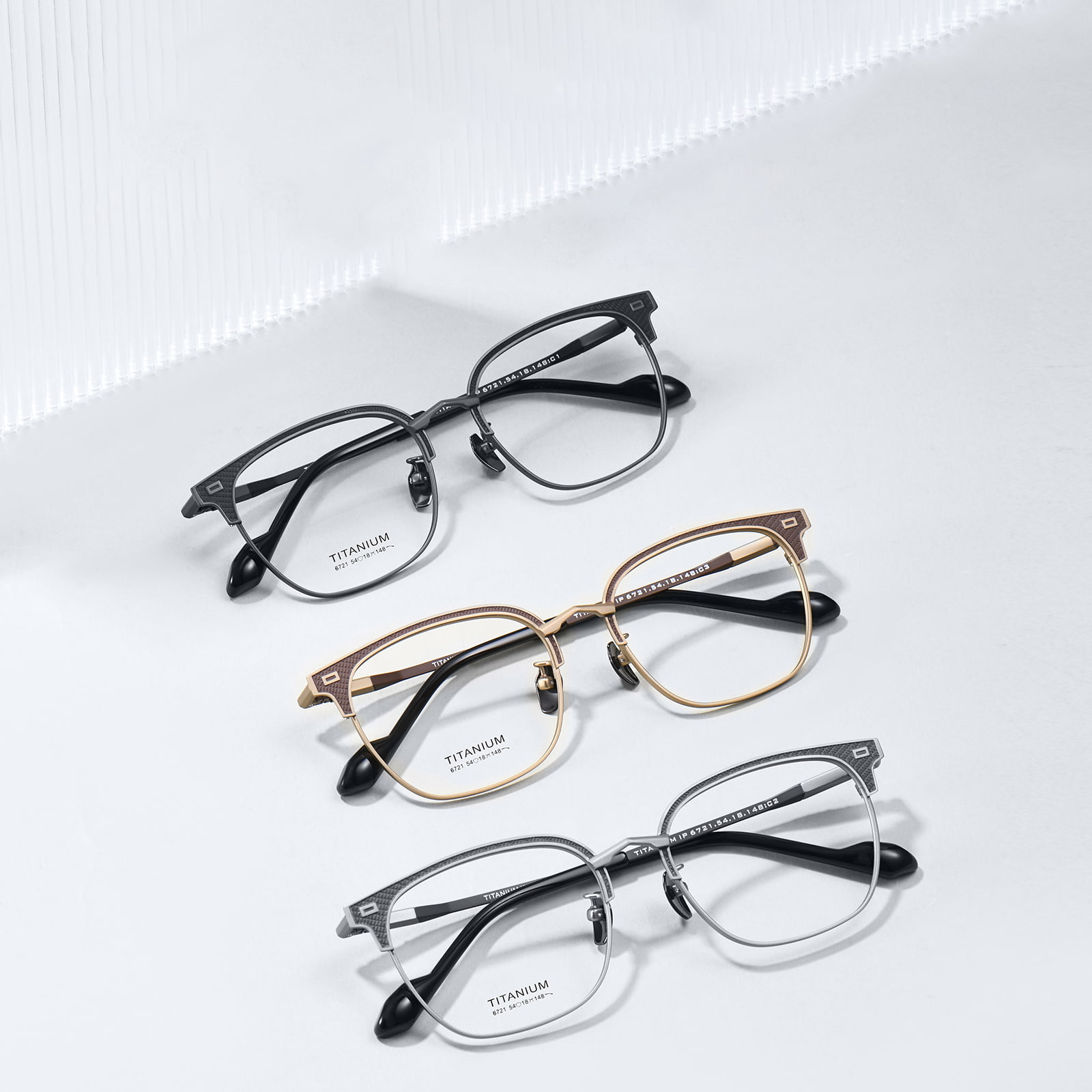 6721 Ochelari rezistenti din titan pur, galvanizati, care nu se decoloreaza
