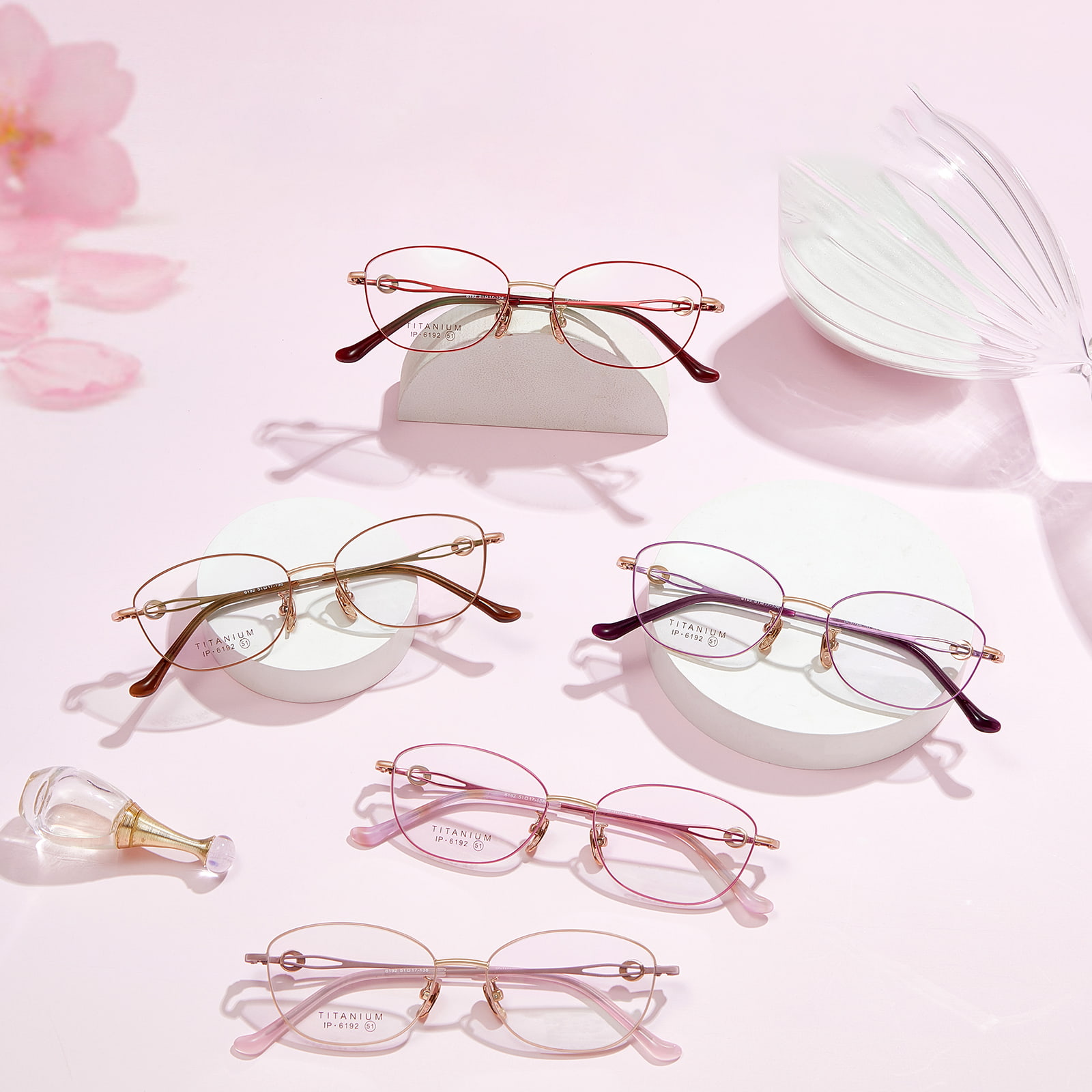 6192 Ochelari de titan pur cu cadru mic, nedeformat, cu diamant fin