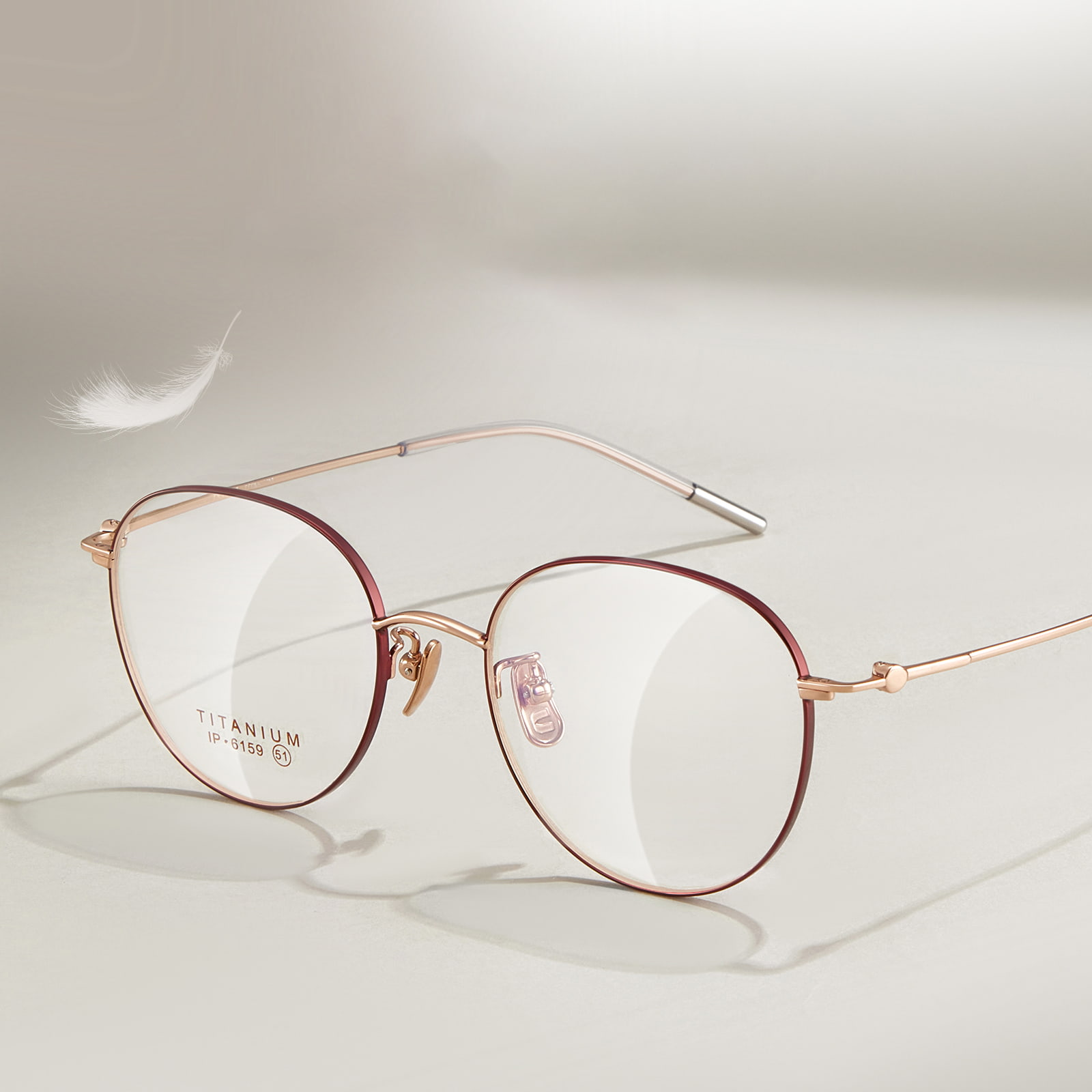6159 Ochelari ovali din titan fin