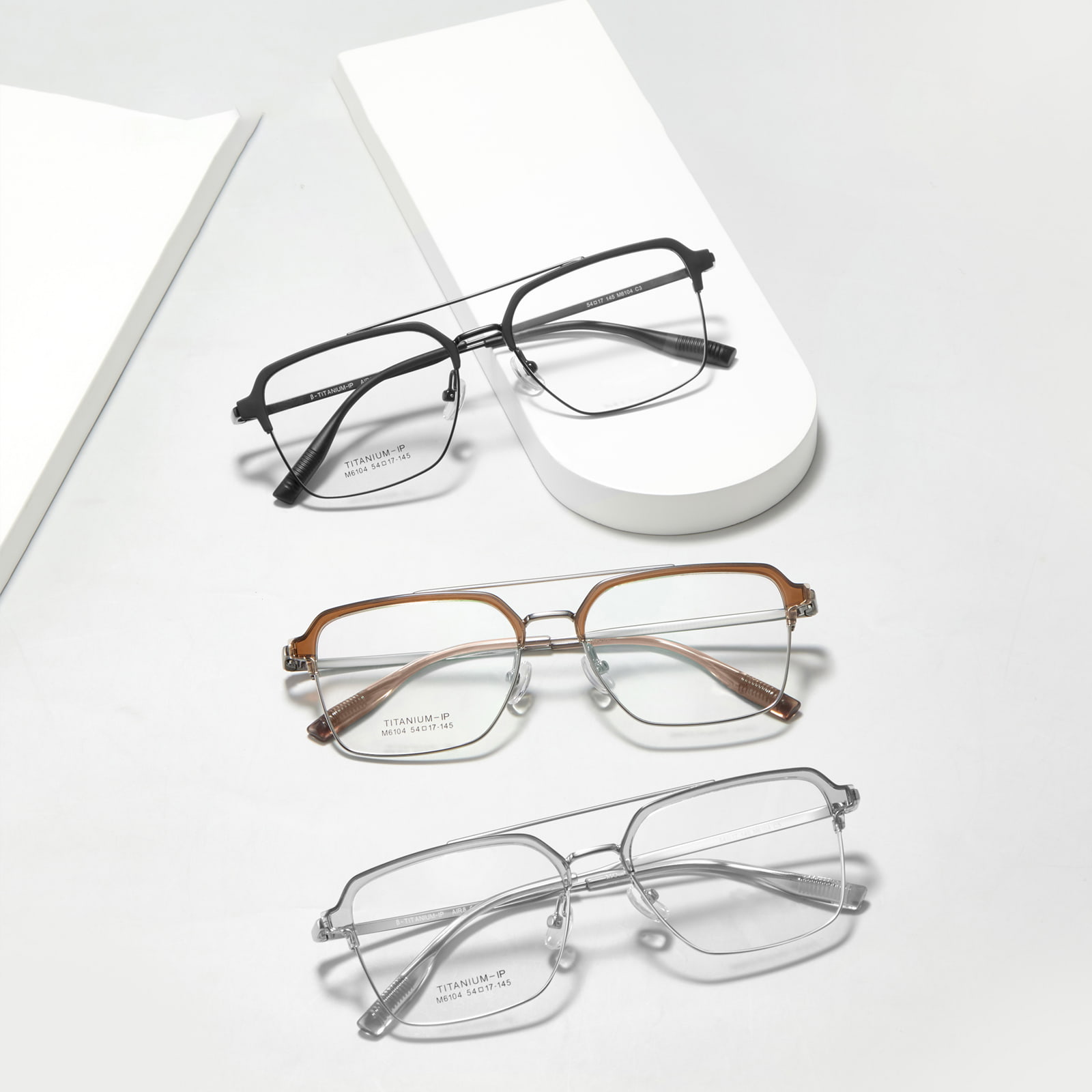 M6104 Ochelari din titan β lucios, fără decolorare, fascicul dublu