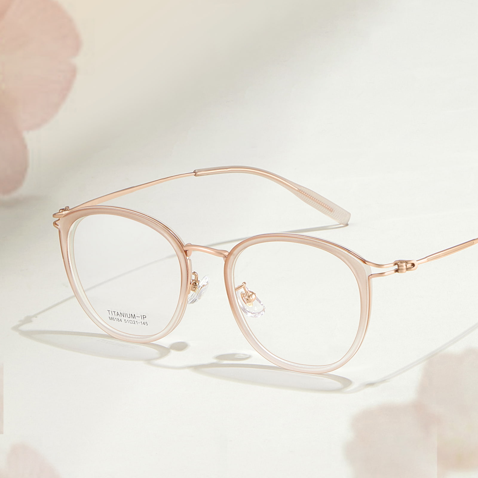 M6184 Artistic Gold Glue Ochelari de titan Hollow β