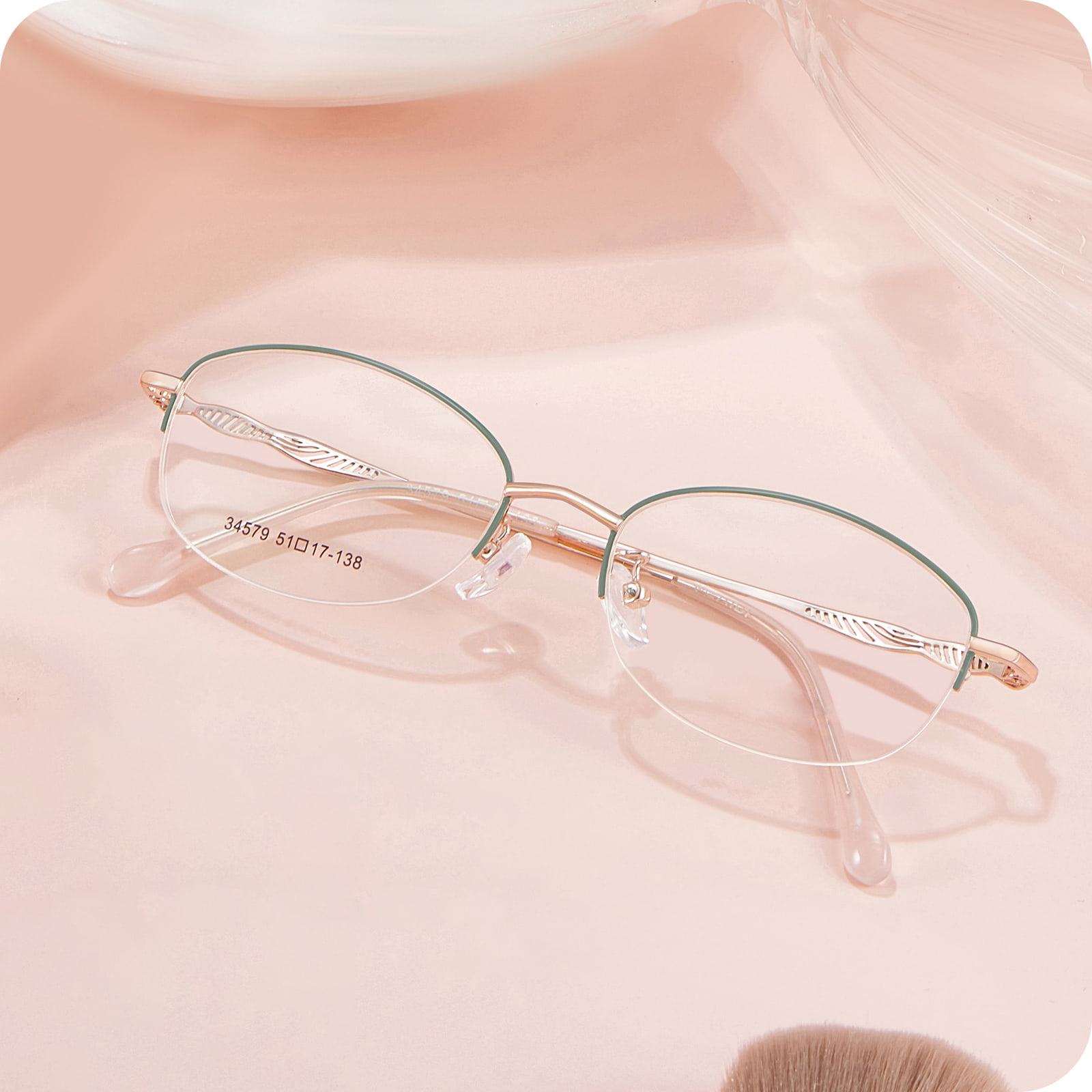 34579 Ochelari Office Asymmetric Hollow Line din aliaj