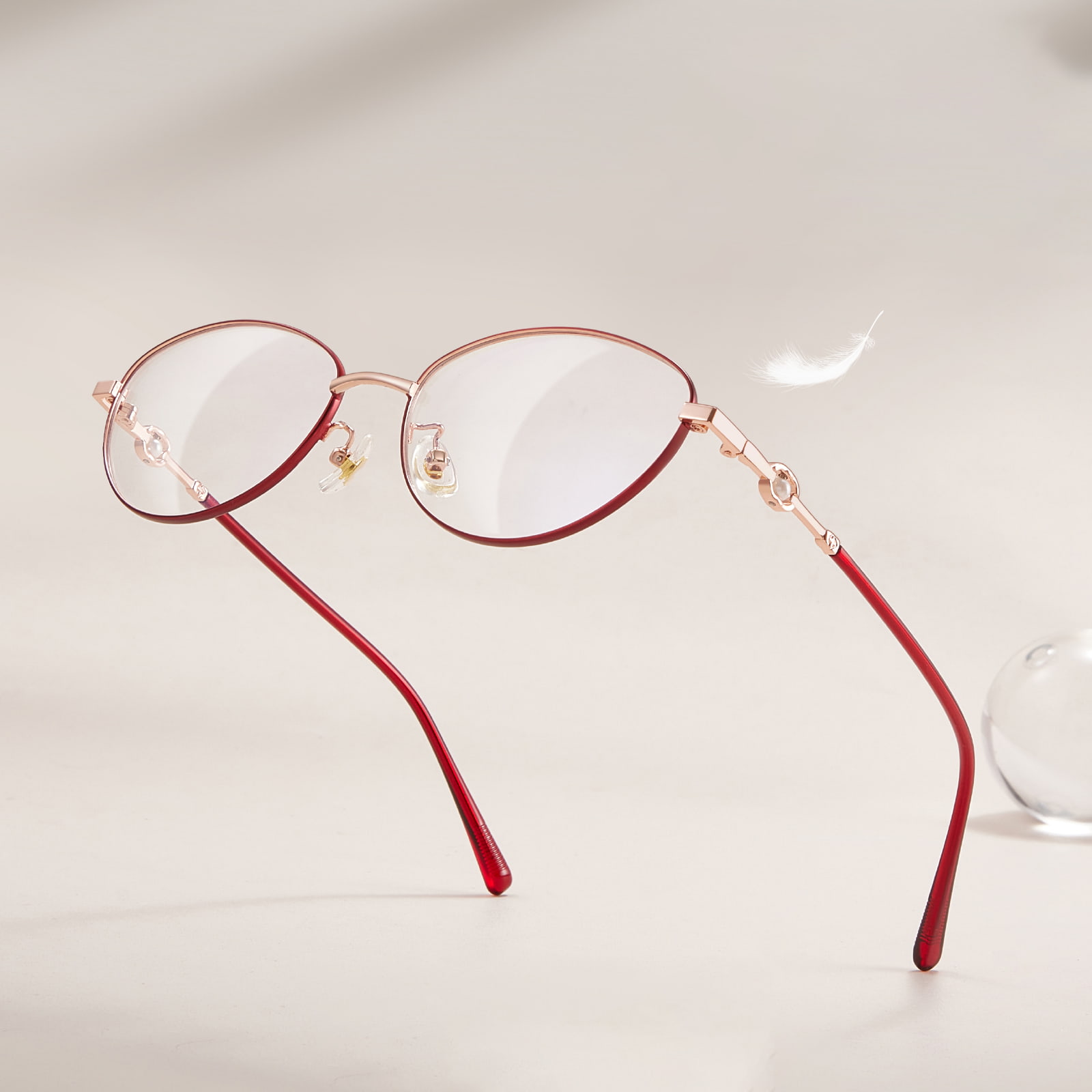 58166 Ochelari din aliaj perlat ochi de pisică