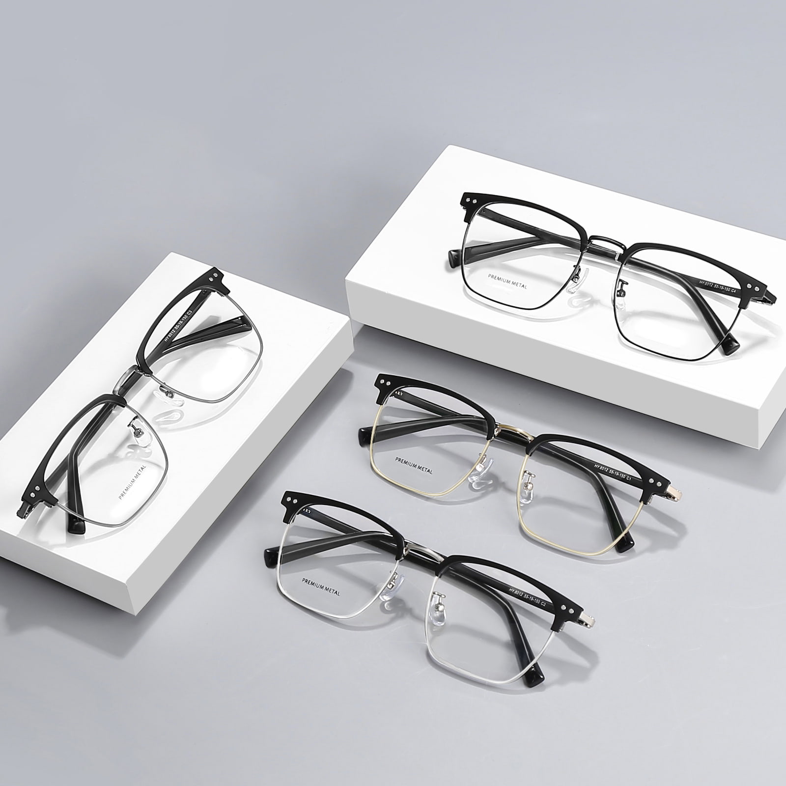8012 Ochelari minimalisti din aliaj cu presiune în nas