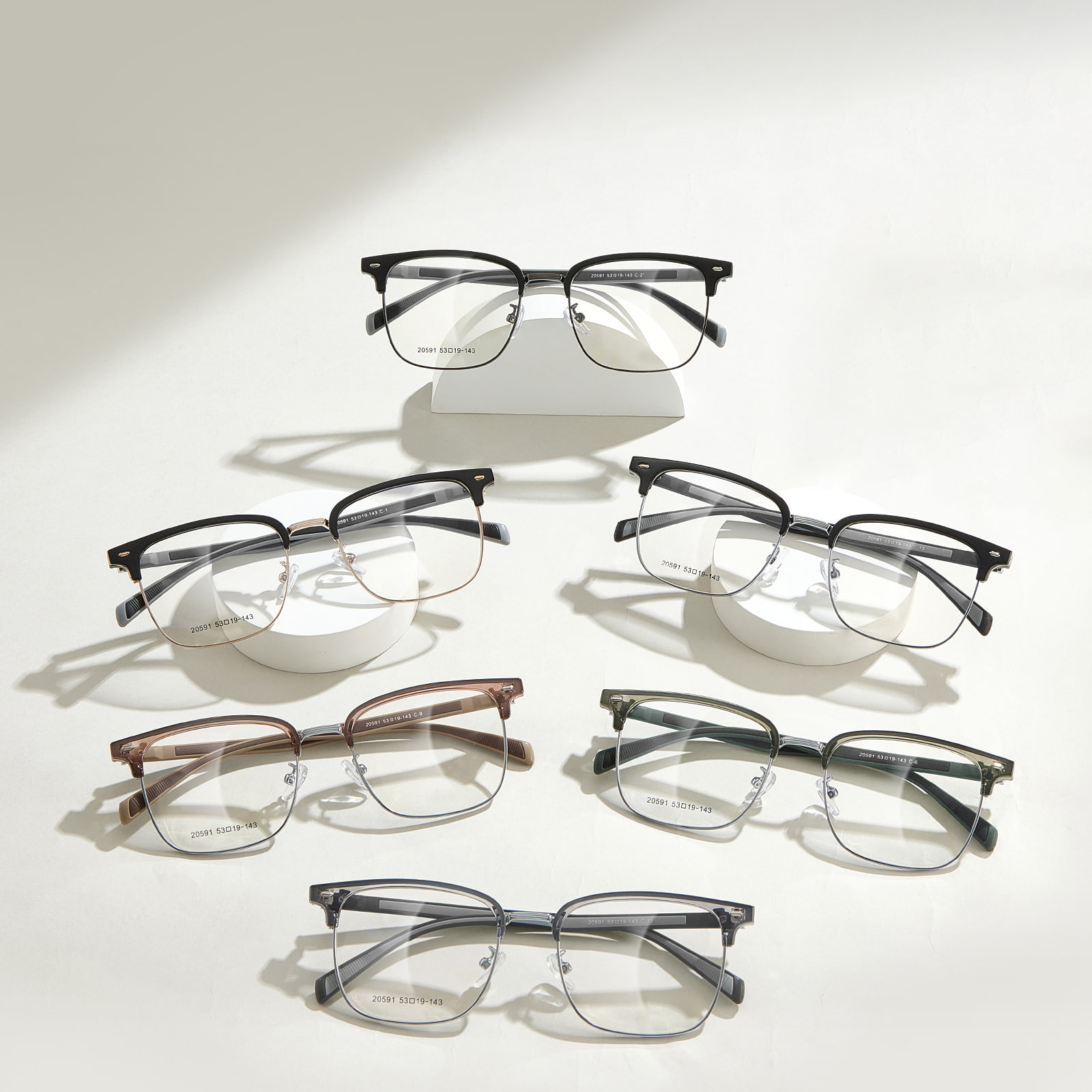 20591 Ochelari casual din plastic din oțel din aliaj