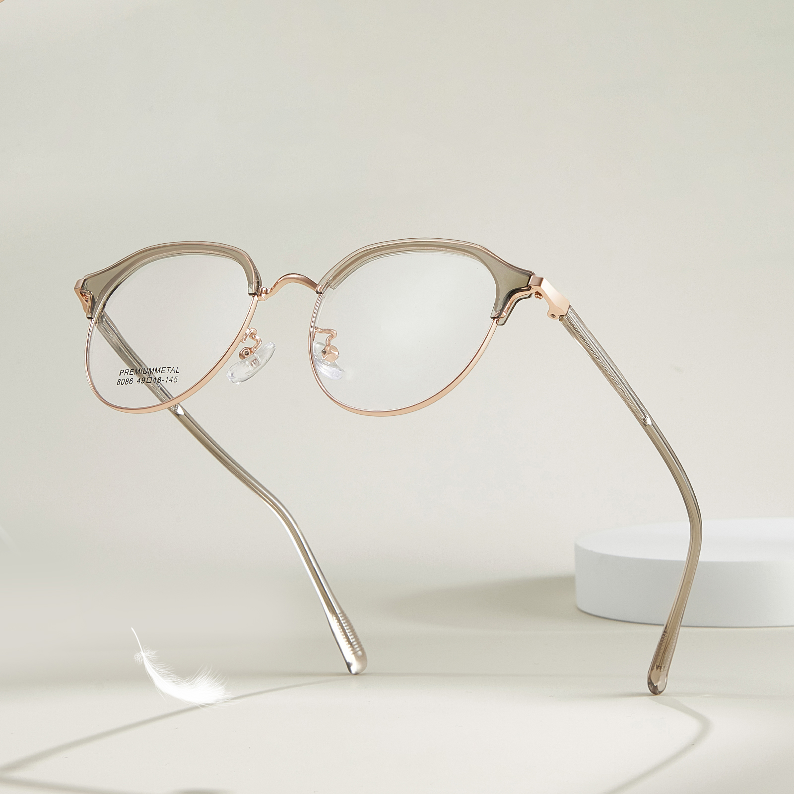 8086 Ochelari de lectură zilnic cu cadru oval din aliaj
