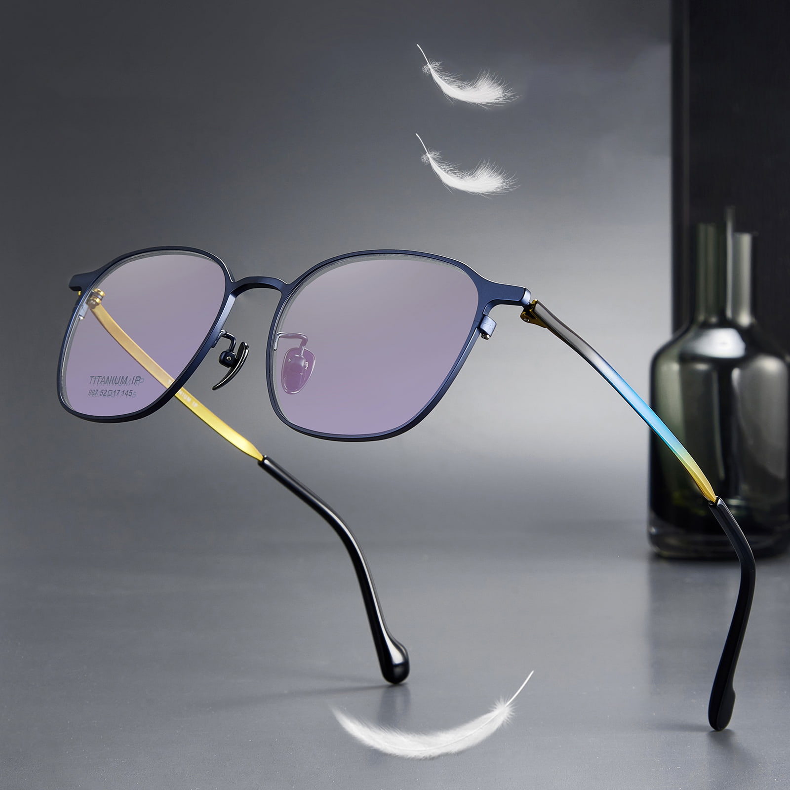 987 Templi de culoare gradient simple Ochelari din titan pur