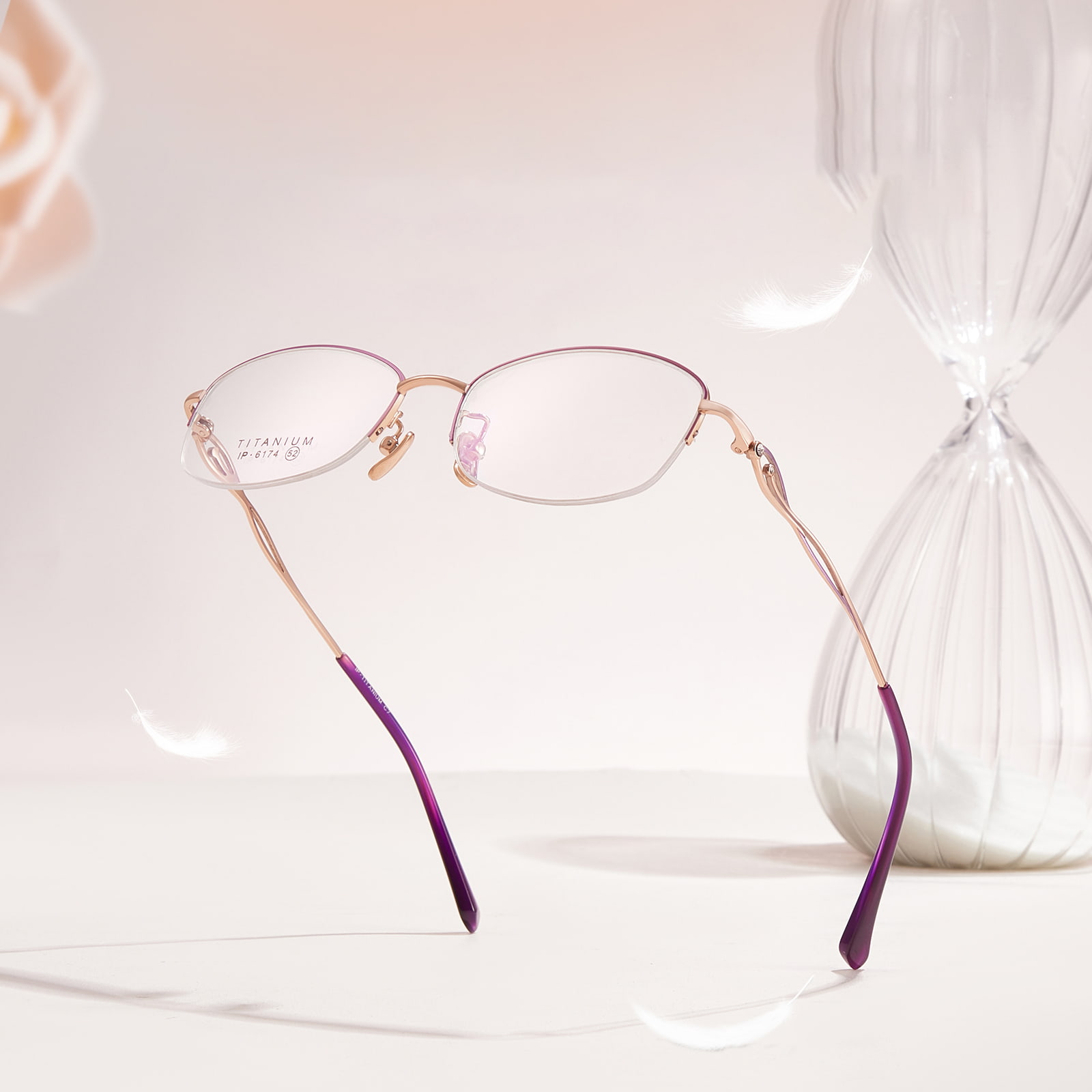 6174 Ochelari de titan pur diamant cu jumătate de camă