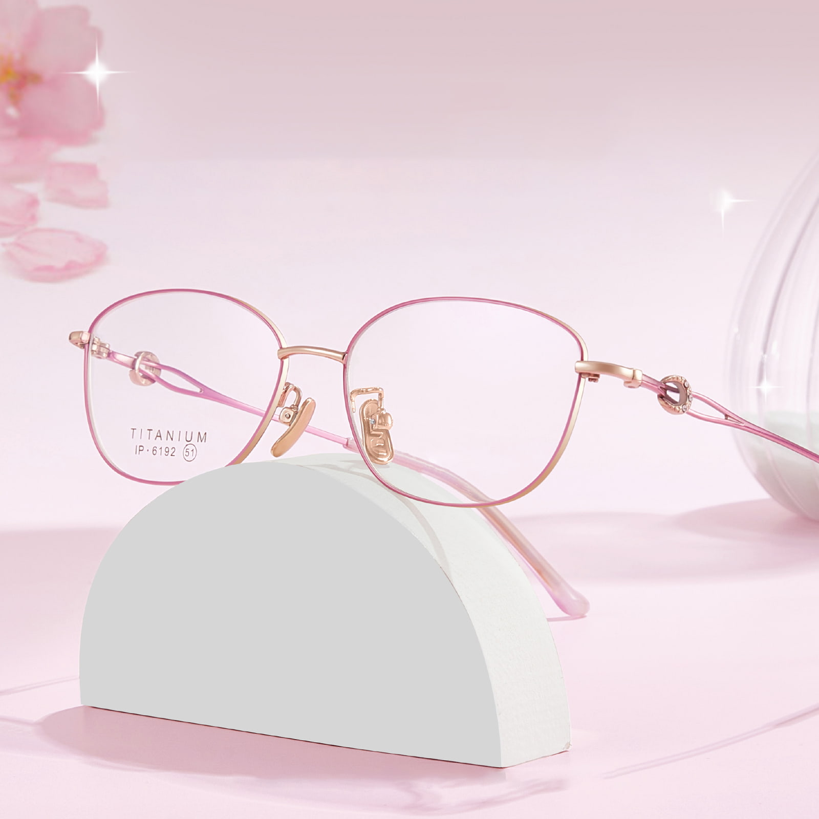 6192 Ochelari de titan pur cu cadru mic, nedeformat, cu diamant fin