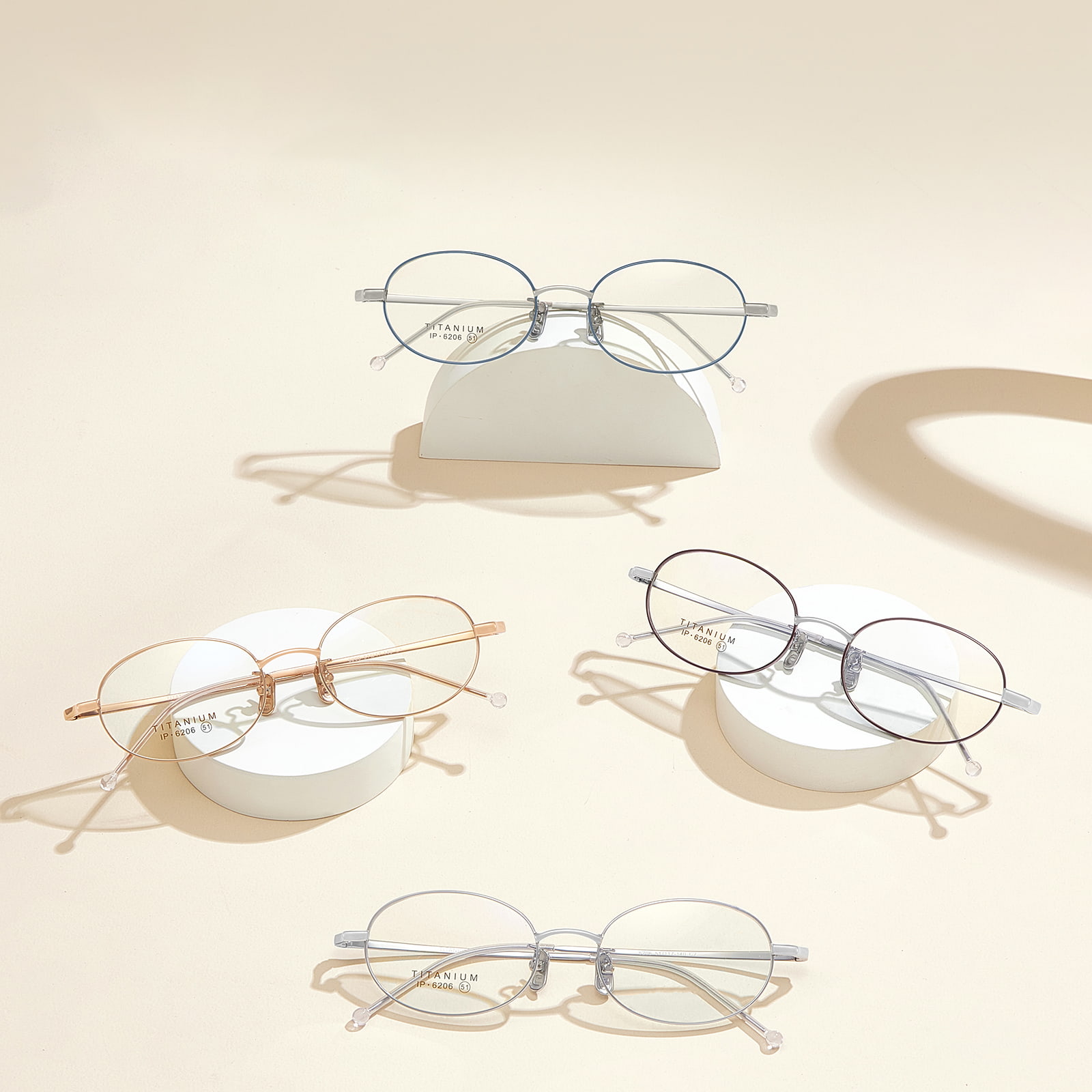 6206 Ochelari din titan pur cu expansiune exterioară curbată moale