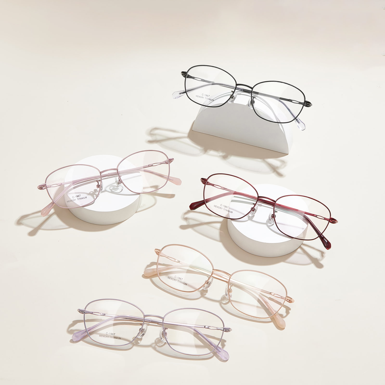 1967 Daily Bow Design Ochelari din aliaj