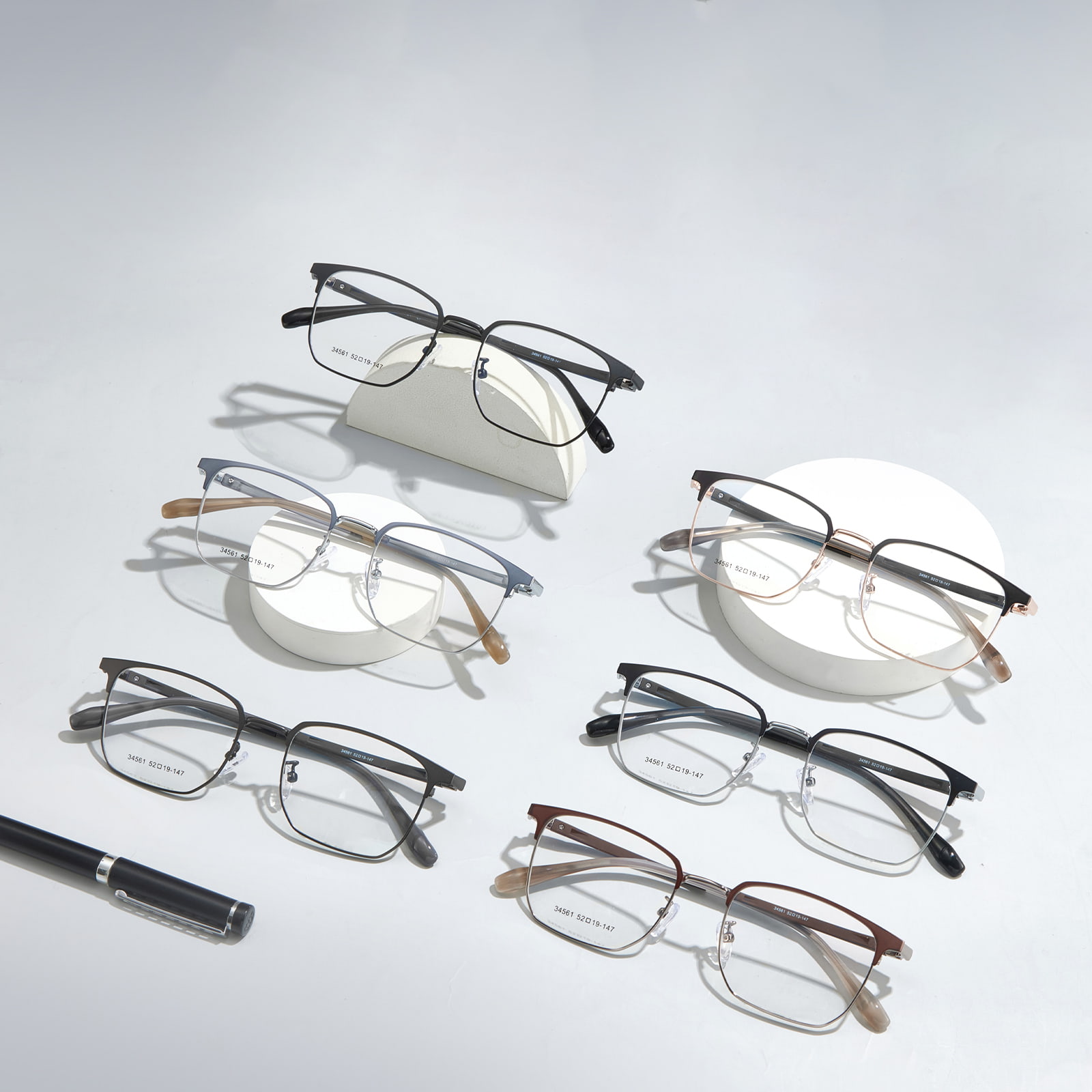 34561 Business Gentleman Ochelari din aliaj silicon templ