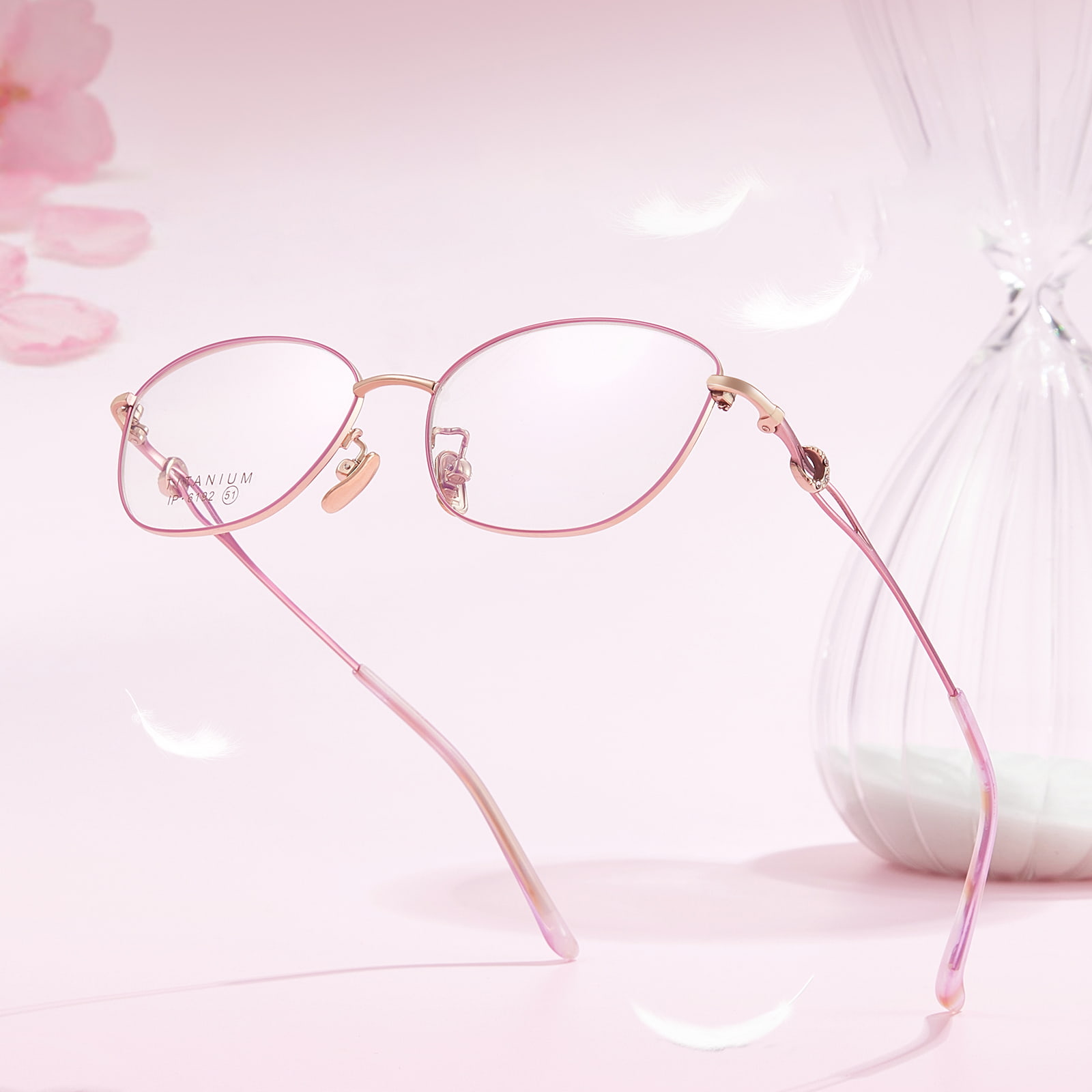 6192 Ochelari de titan pur cu cadru mic, nedeformat, cu diamant fin