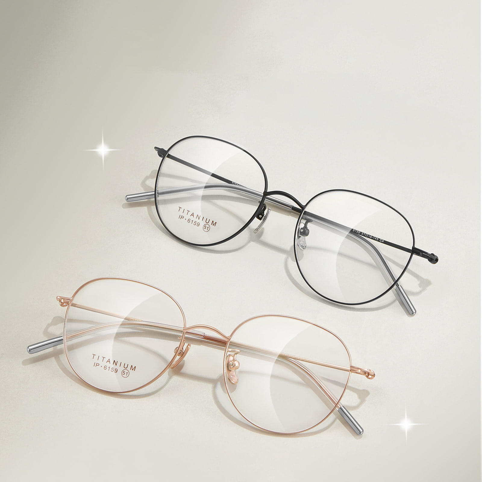 6159 Ochelari ovali din titan fin