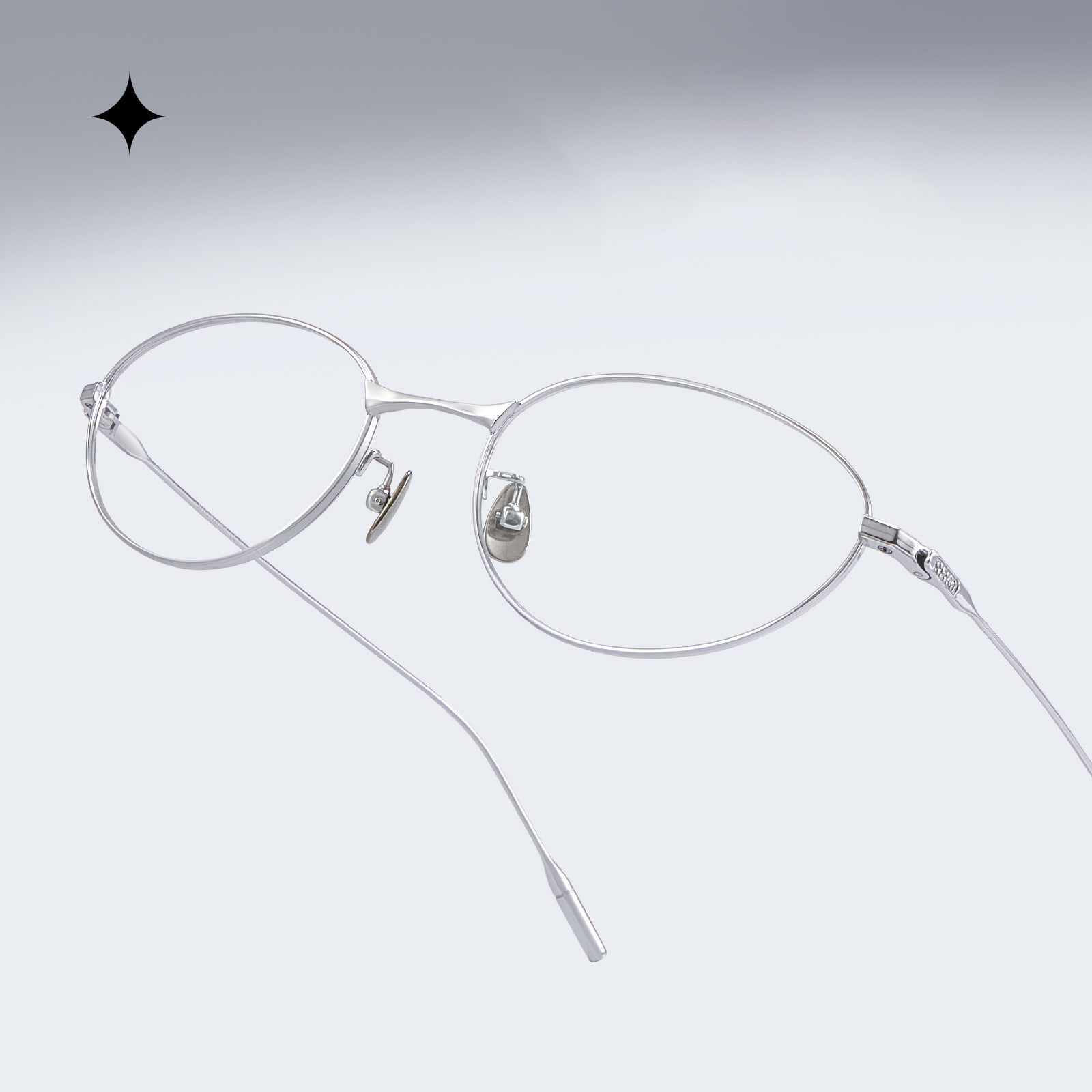 Ochelari de titan pur bogat de culoare ovale de pisică Fade