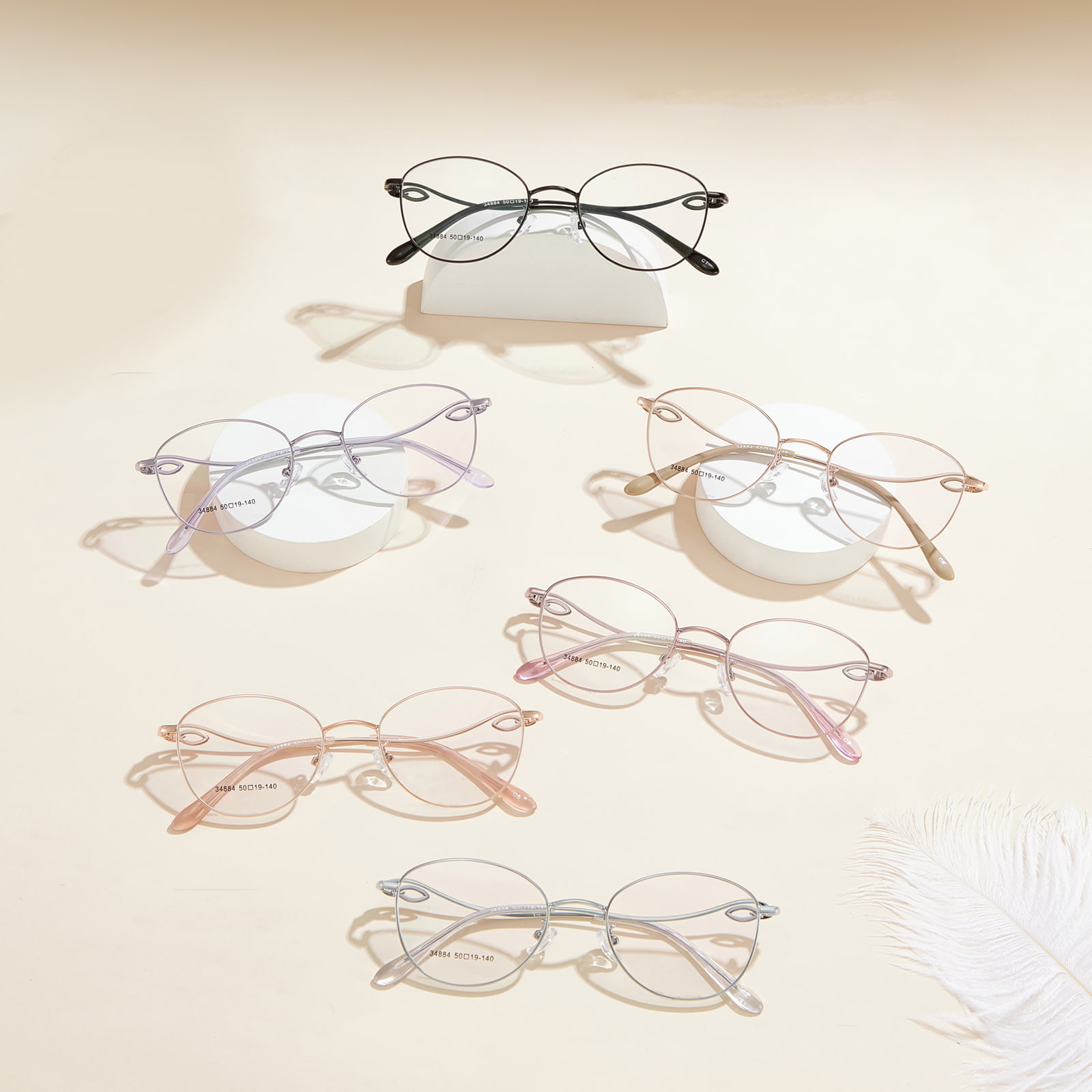 34884 Ochelari din aliaj sculptat pe două fețe delicate