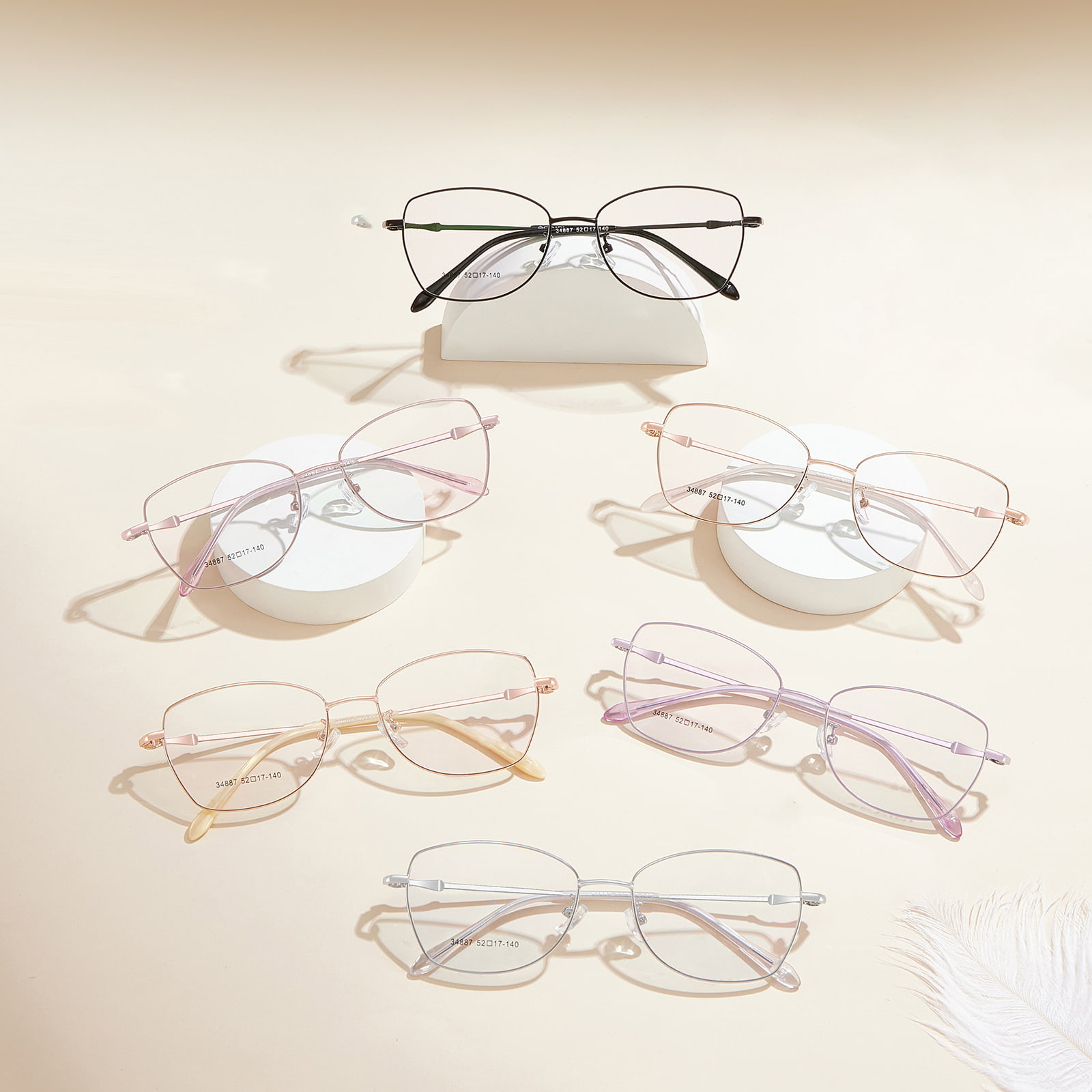 34887 Dulci ochelari hipoalergenici, confortabili, din aliaj