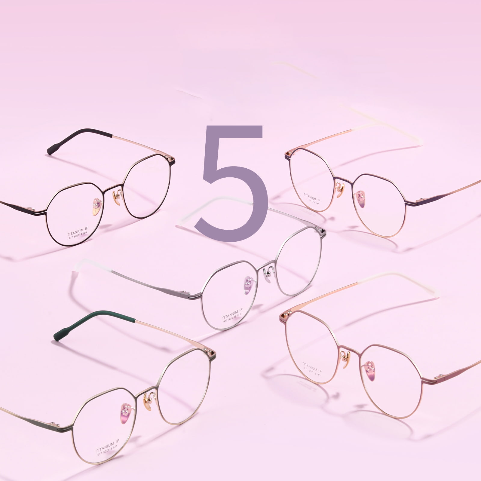 977 Ochelari de titan pur, neoxidați, fără sudură, cu gradient