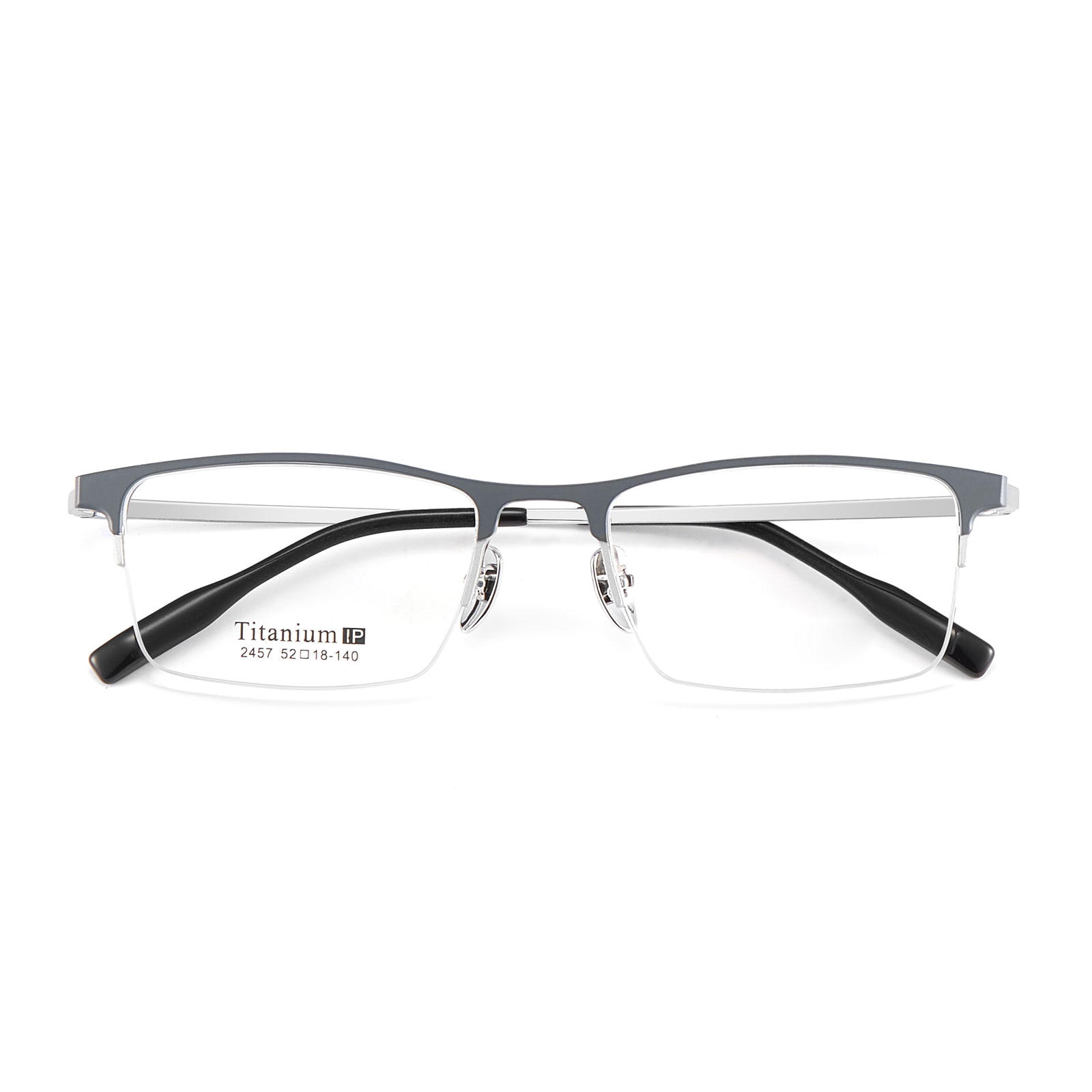 2457 Ochelari de magneziu din aluminiu rezistent la impact cu jumătate de cadru periat