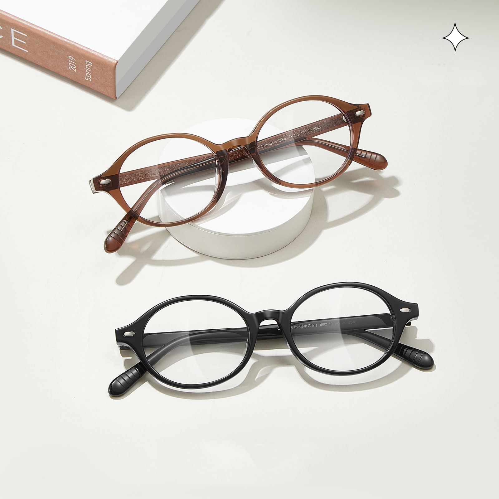 BC8046 Ochelari ovali simpli hipoalergenici din acetat