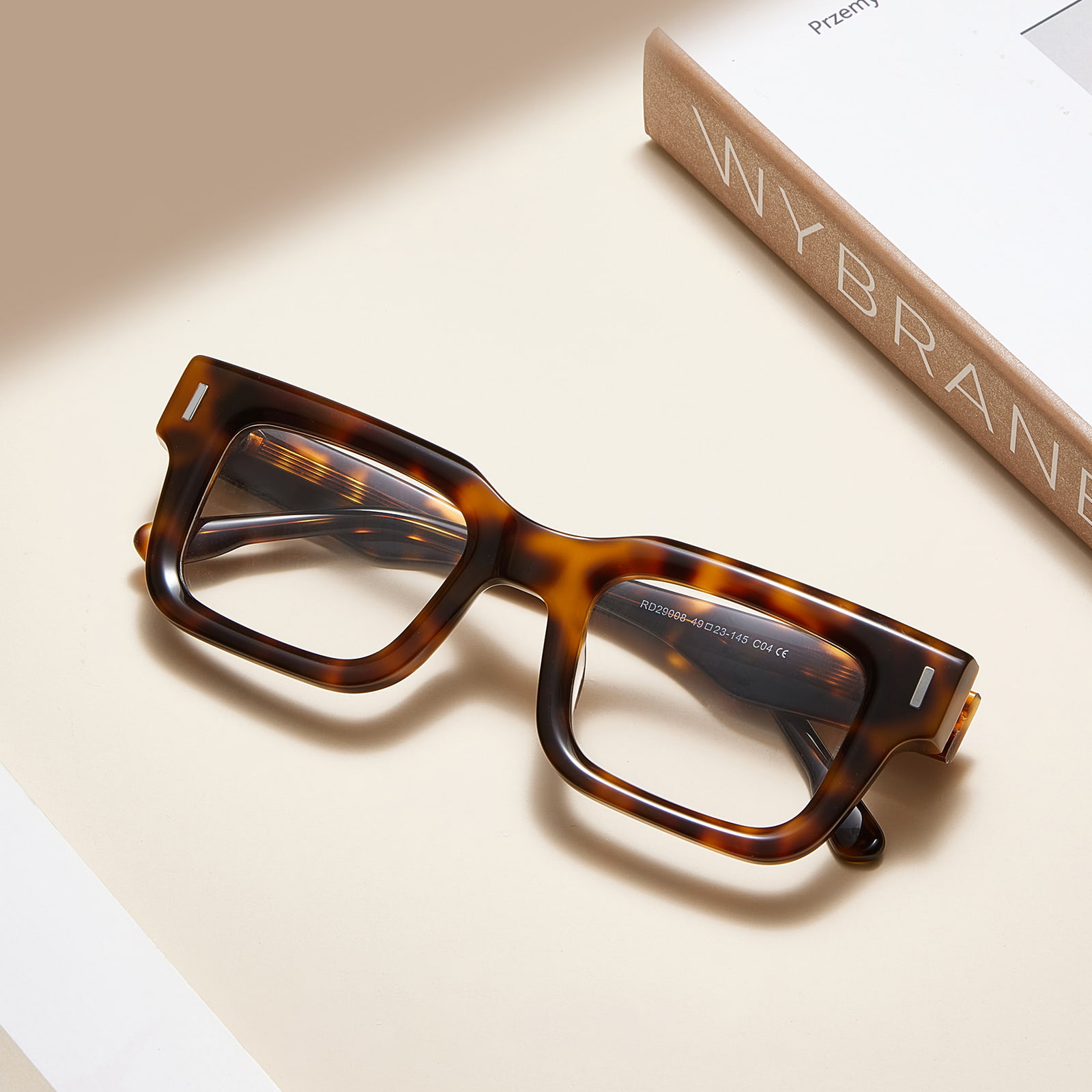 RD29008 Ochelari acrilici transparenti, ecologici, cadru gros