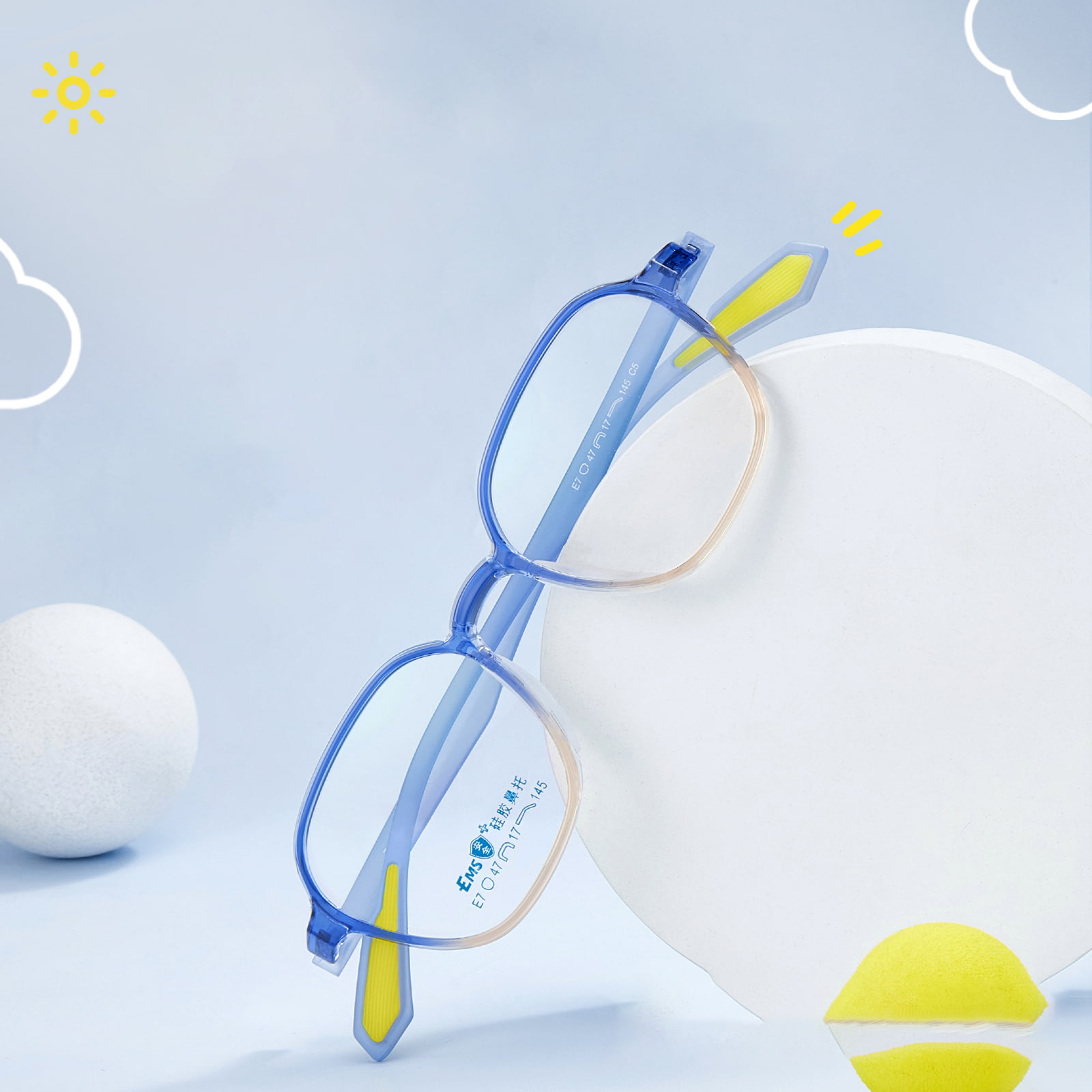 Ochelari pentru nas din silicon moale cu ramă largă E7 Gradient Color