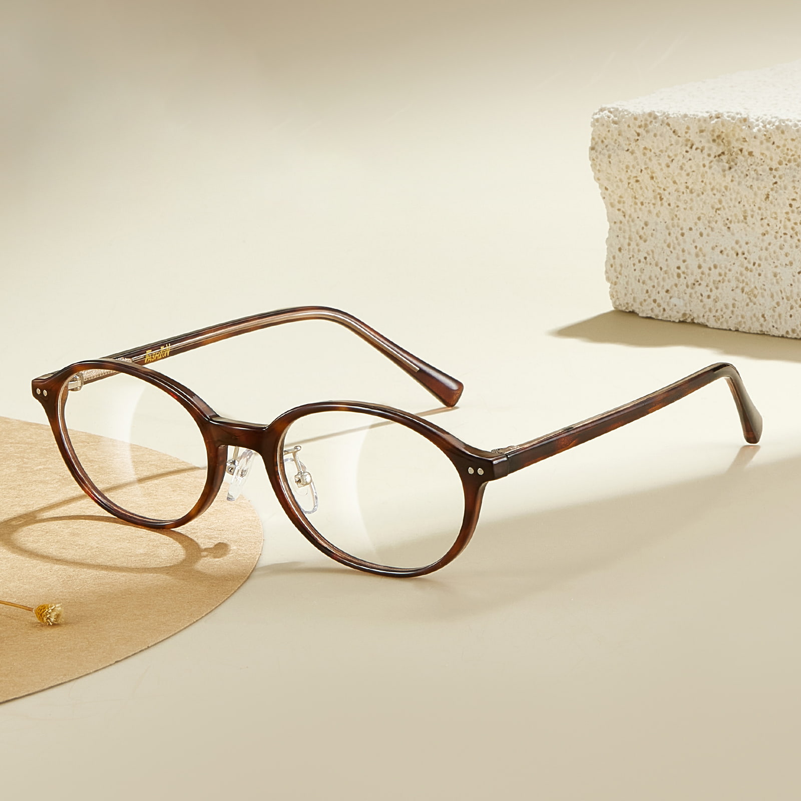 D004 Ochelari retro cu cadru mic, oval, anti-albastru