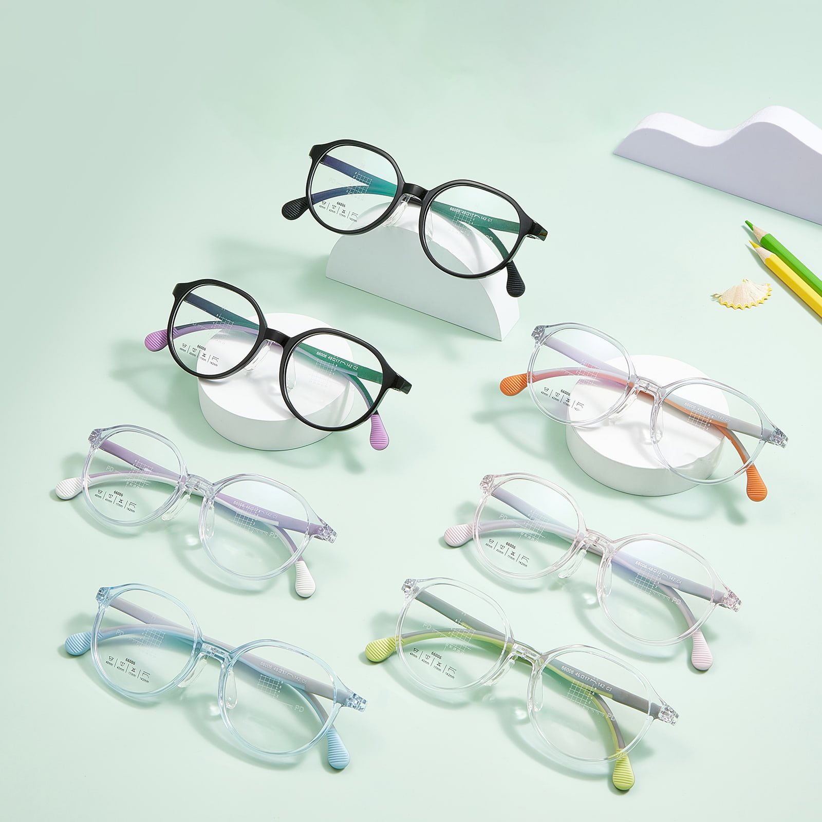 66006 Ochelari multicolori pentru nas din silicon moale in forma de U pentru copii