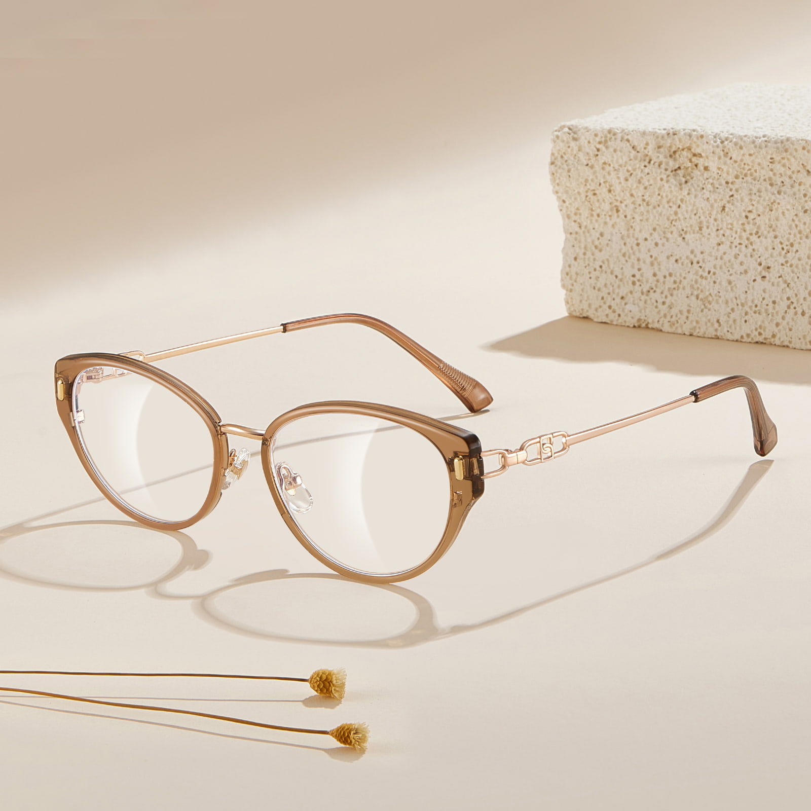 S12008 Cat-Eye Hollow Inner Inel Ochelari anti-lumină albastră