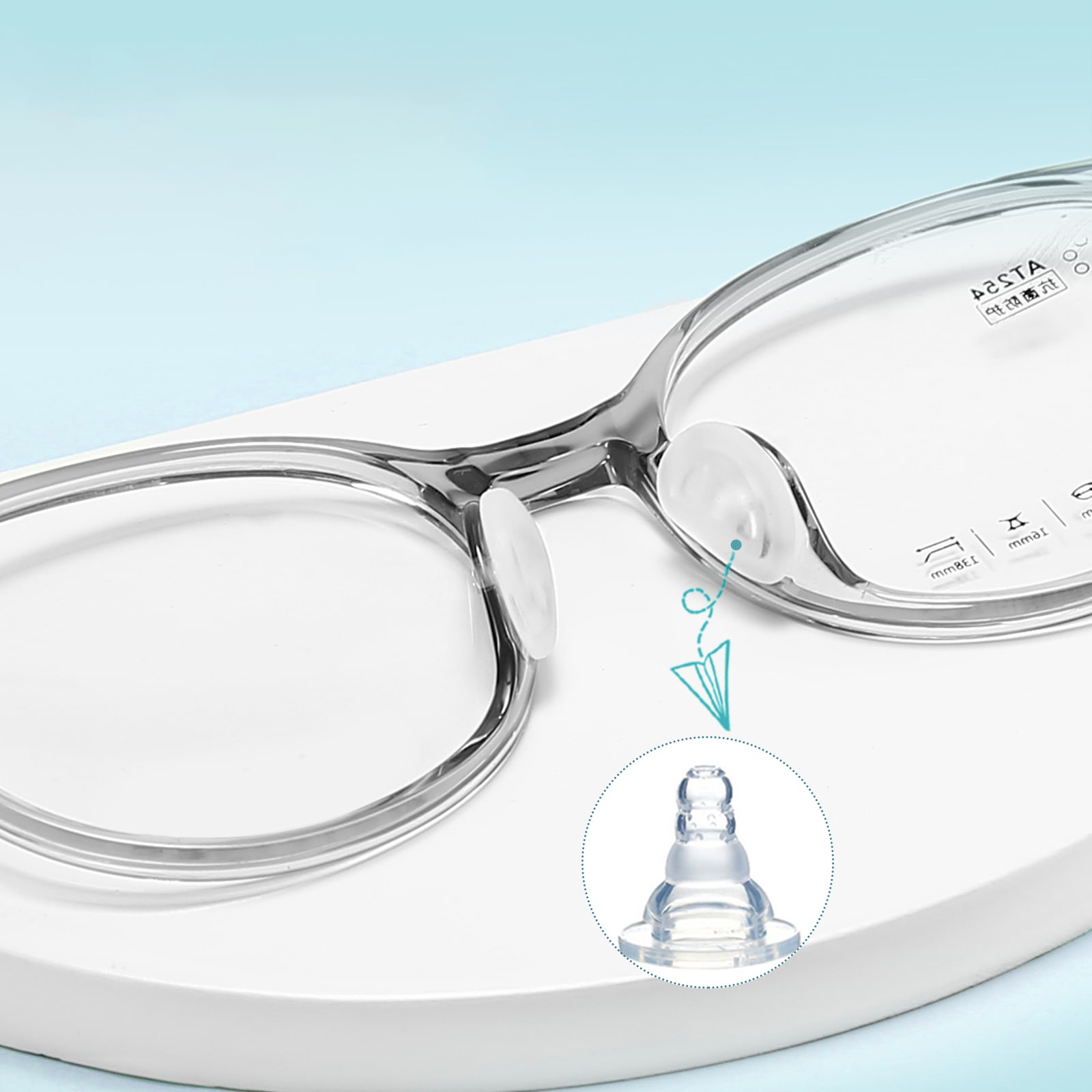 2207 Balamale încorporate Siguranță TR90 Tampoane pentru nas din silicon moale Ochelari