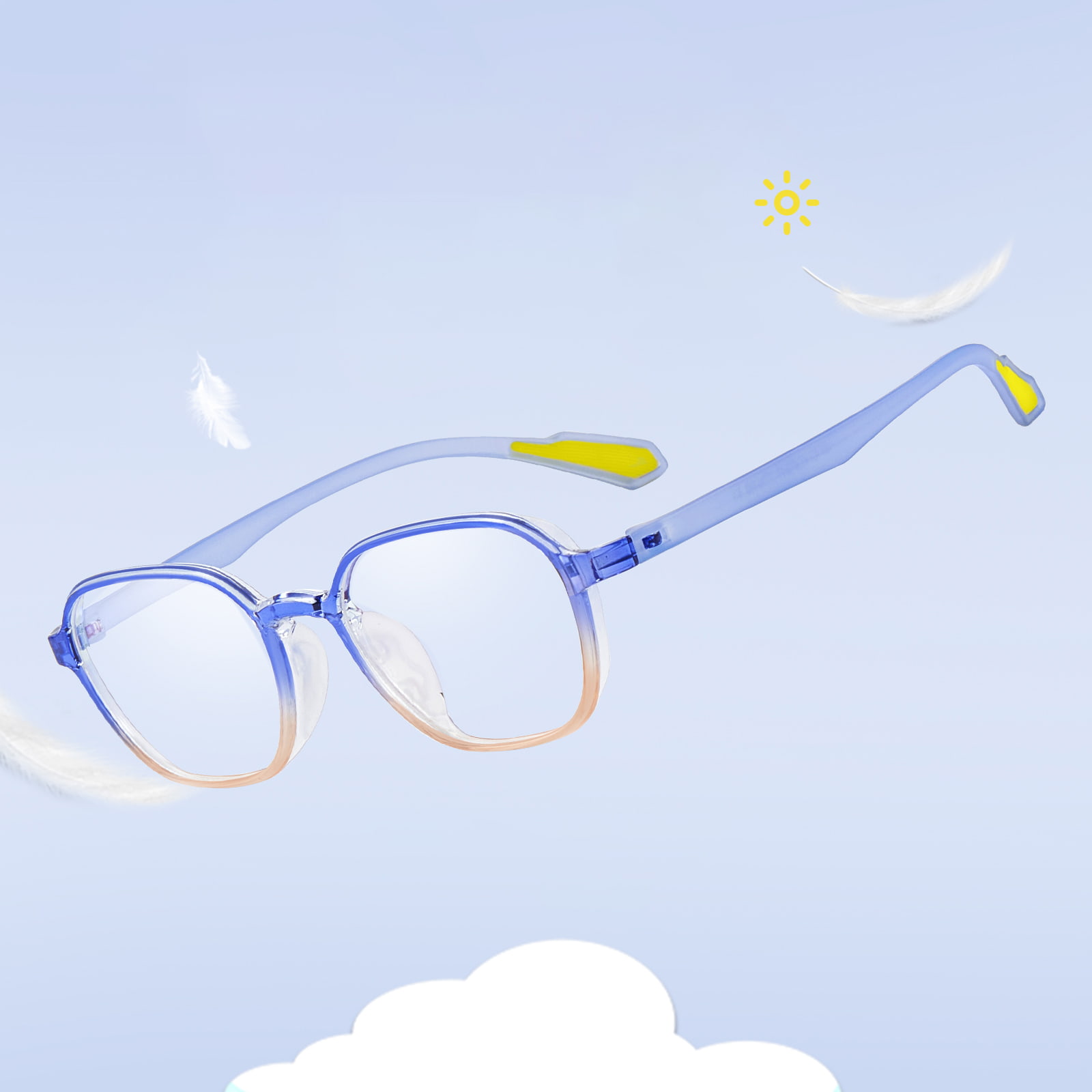 Ochelari pentru nas din silicon moale cu ramă largă E7 Gradient Color