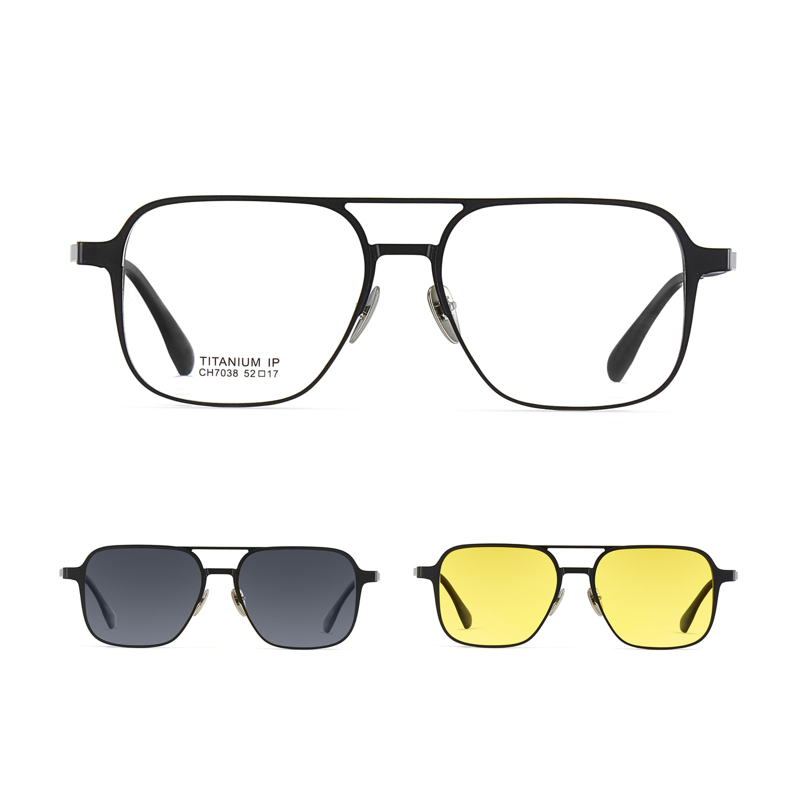 CH7038 Ochelari de soare polarizați pentru miopie magnetică, cu fascicul dublu, trei în unu, aluminiu-magneziu