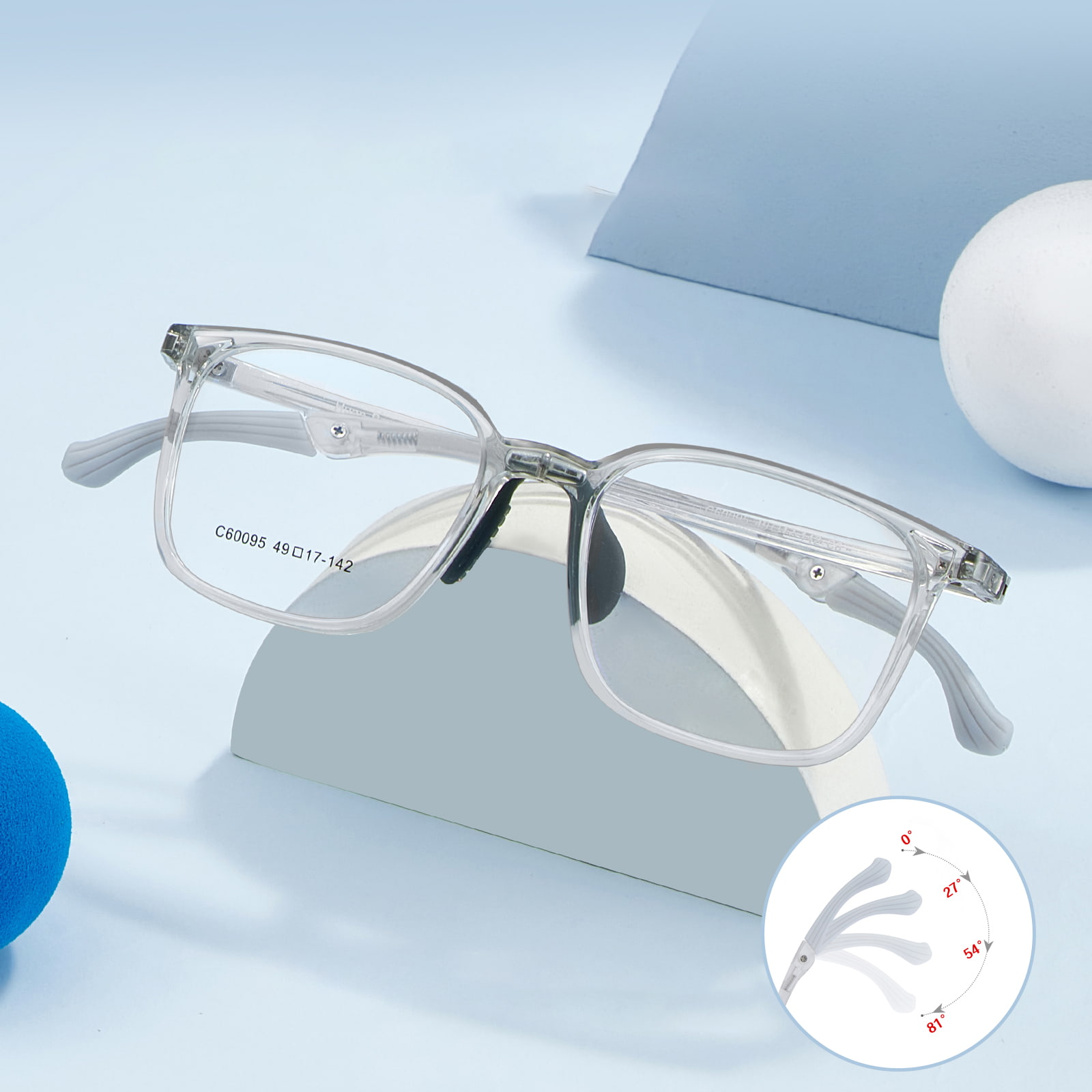 60095 Ochelari de sport cu patru unghiuri, rezistenți la uzură