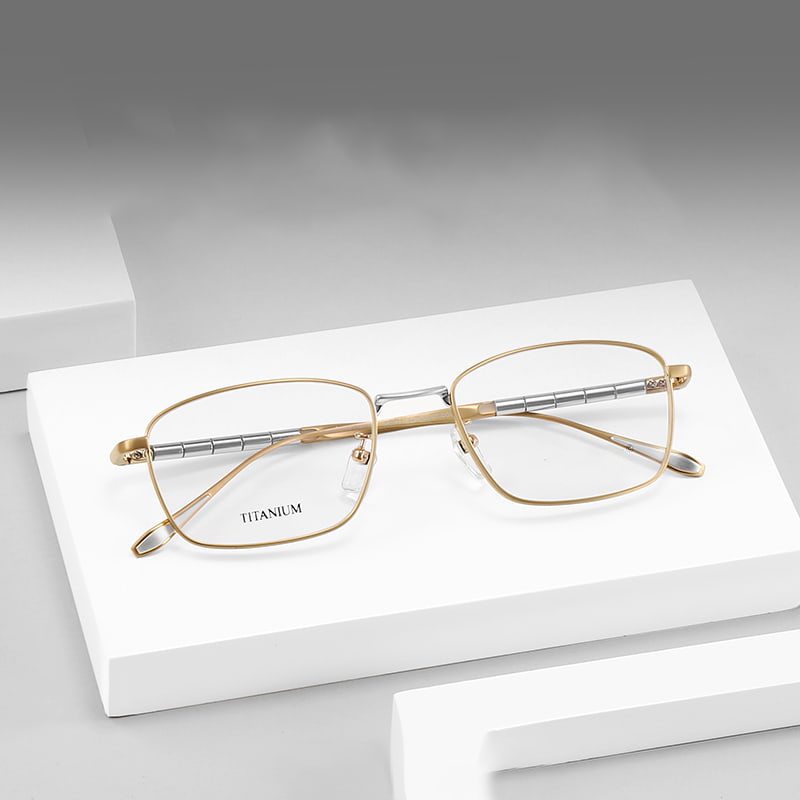 S9072 Ochelari Rotunzi Bamboo Elite din titan pur