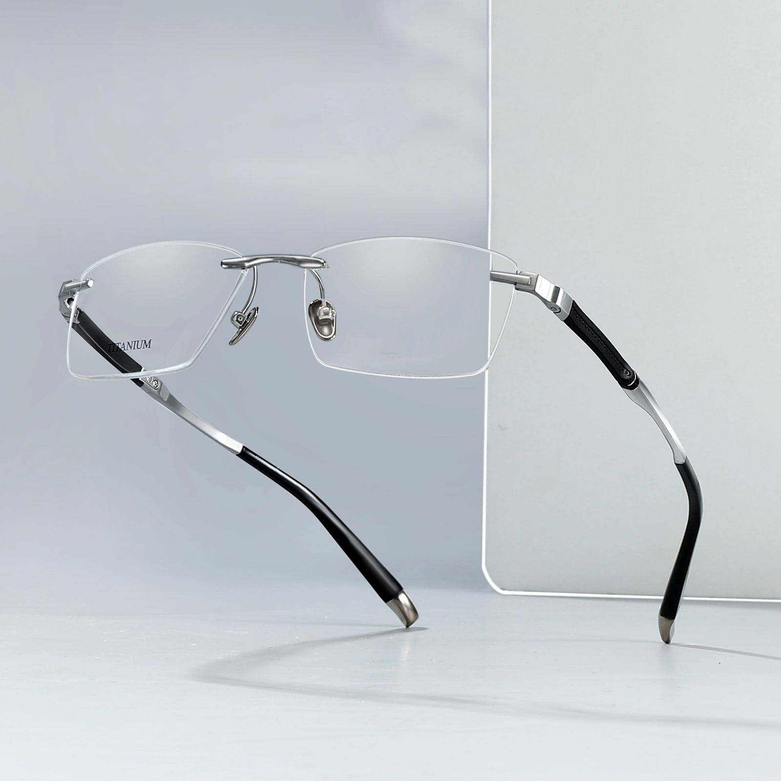 9058 Ochelari de titan pur anti-rupere fără ramă