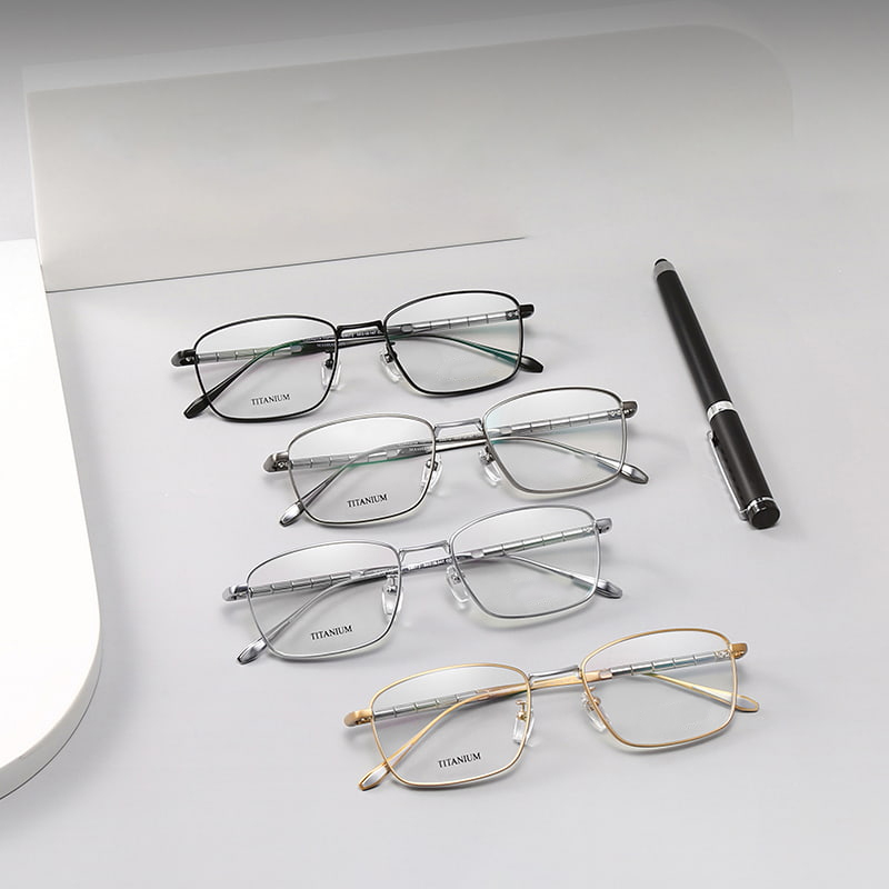S9072 Ochelari Rotunzi Bamboo Elite din titan pur